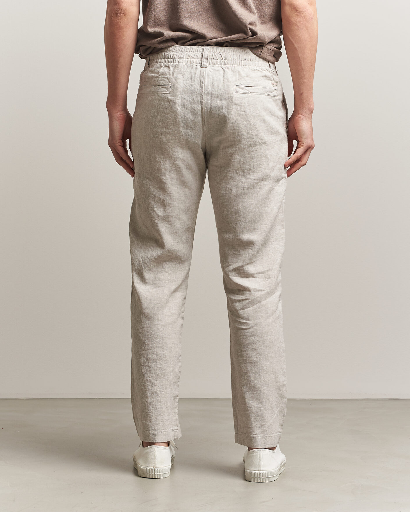 Heren | Broeken | BOSS ORANGE | Sanderson Linen Pants Open Grey
