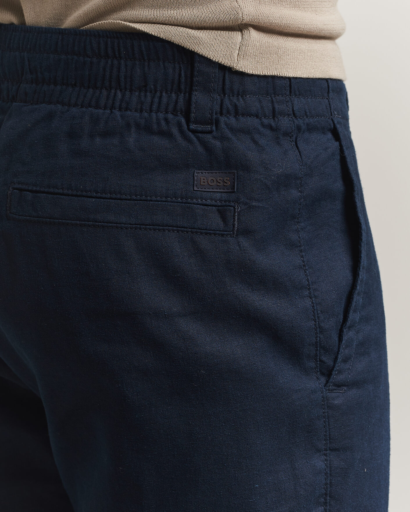 Heren | Broeken | BOSS ORANGE | Sanderson Linen Pants Dark Blue