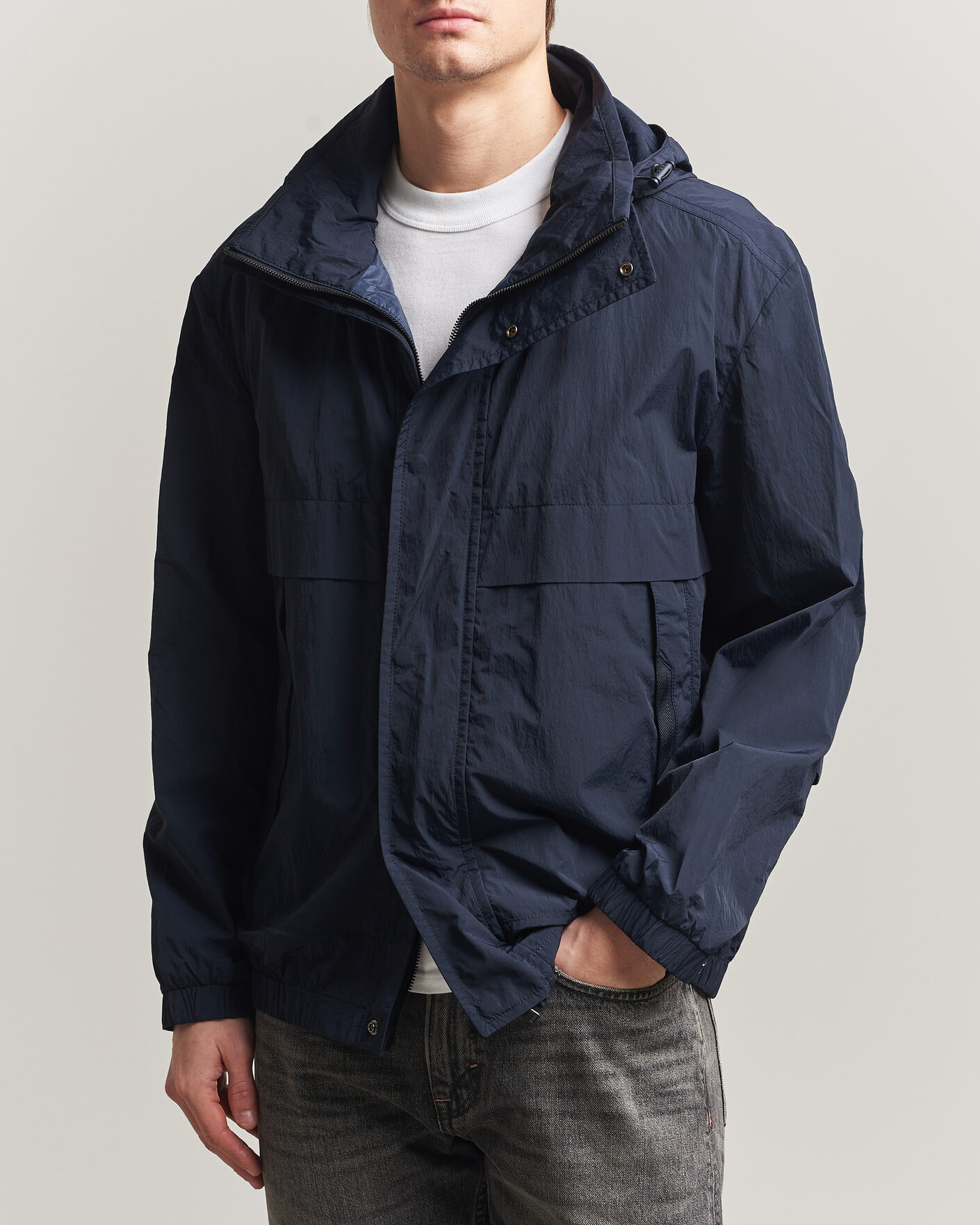 Heren | Jassen | BOSS ORANGE | Oberle Hooded Jacket Dark Blue