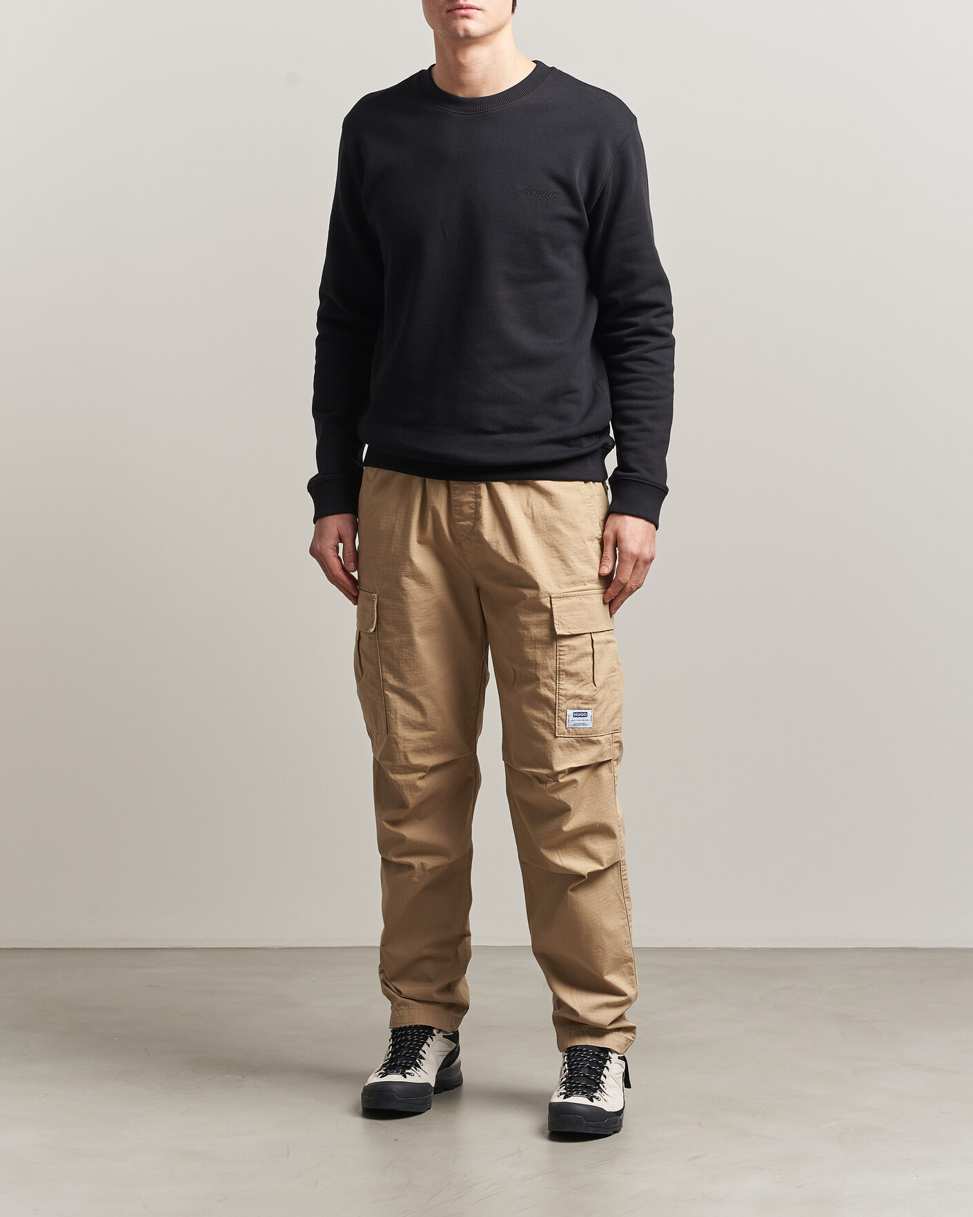 Heren | Broeken | HUGO | Gadic Cargo Drawstring Pants Medium Beige