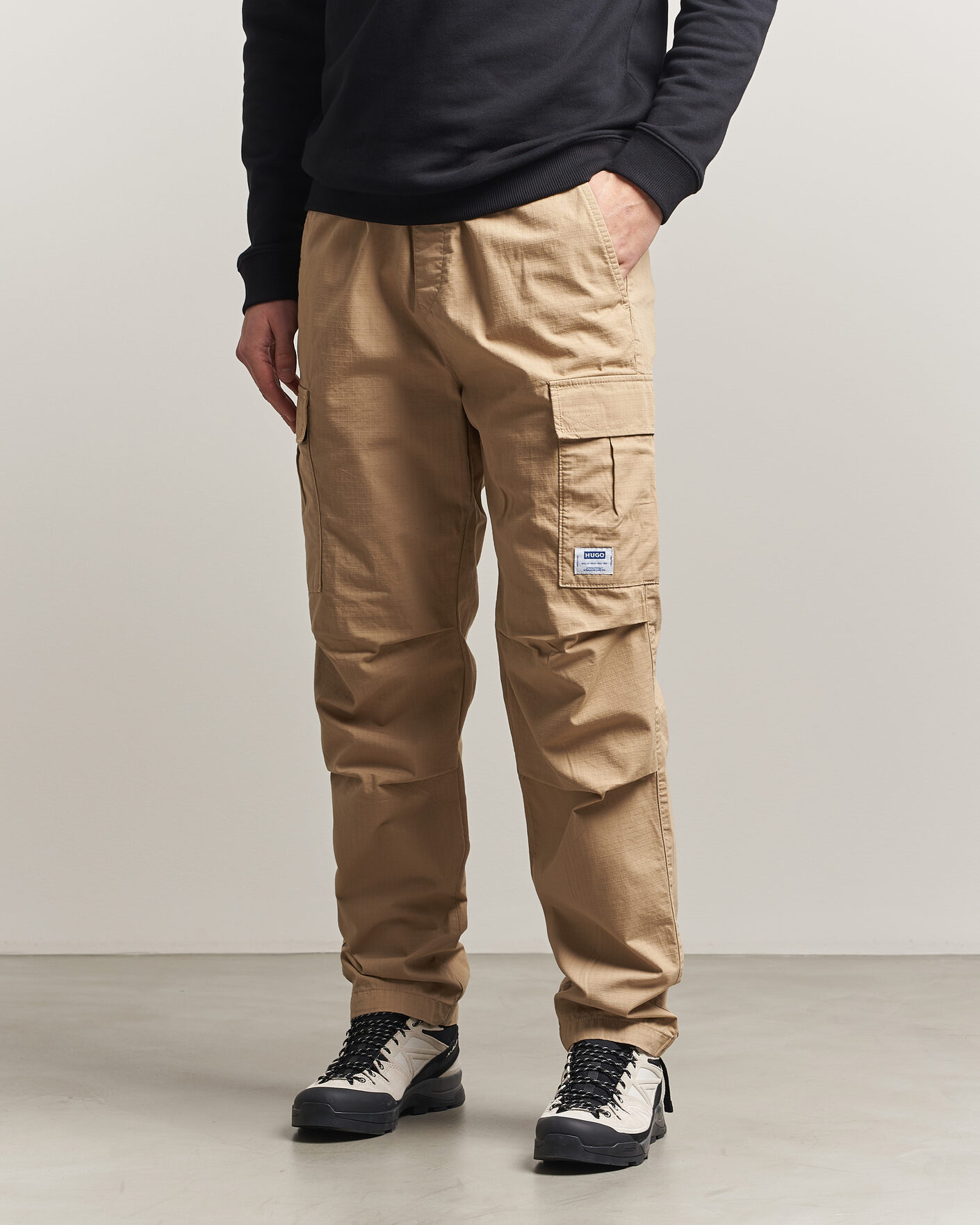 Heren | Broeken | HUGO | Gadic Cargo Drawstring Pants Medium Beige
