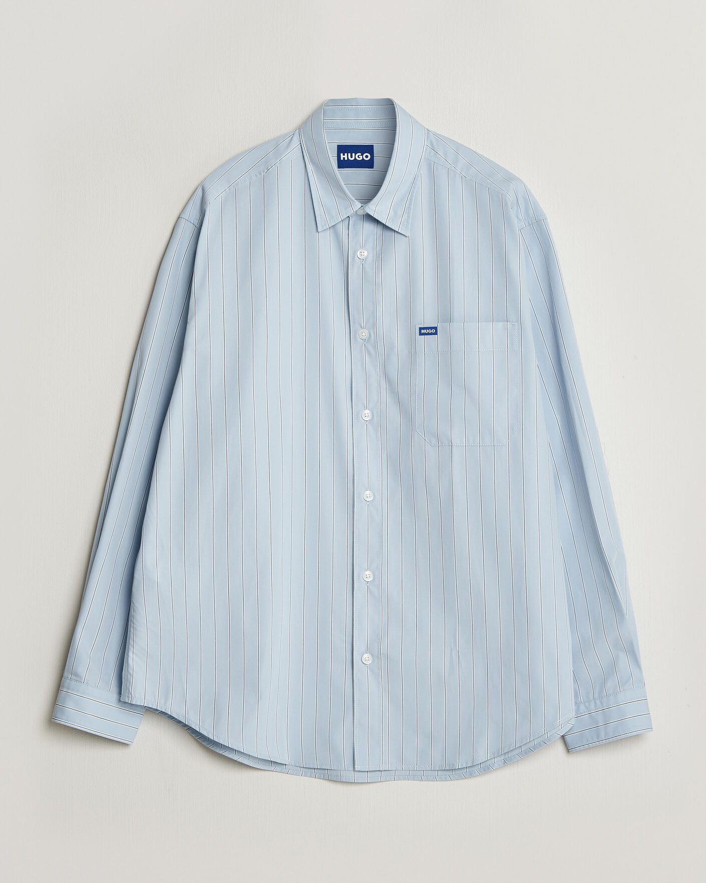 Heren | Overhemden | HUGO | Ebalto Striped Cotton Shirt Open Blue