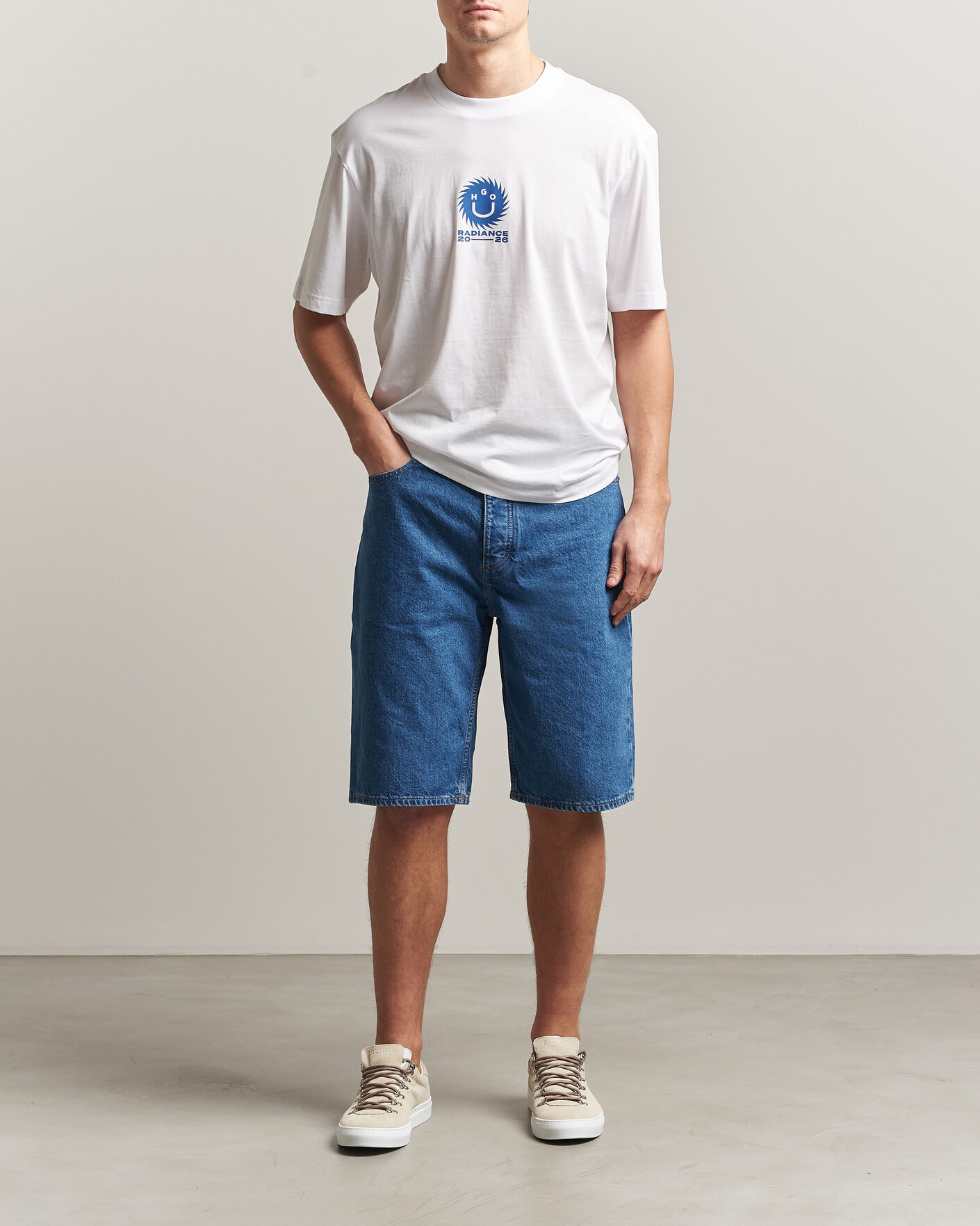 Heren | T-shirts | HUGO | Nunarix Printed Crew Neck T-Shirt White