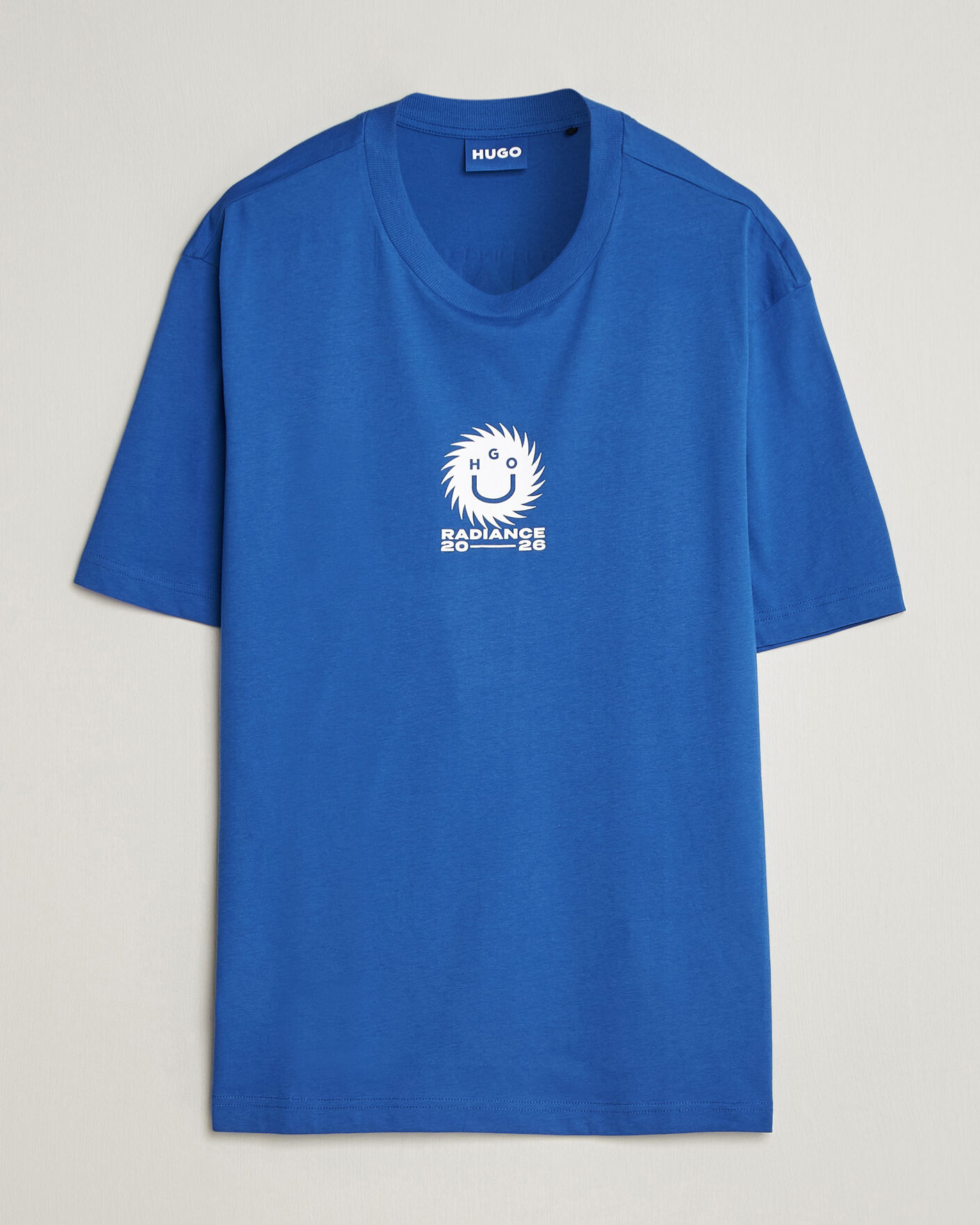 Heren | T-shirts | HUGO | Nunarix Printed Crew Neck T-Shirt Open Blue