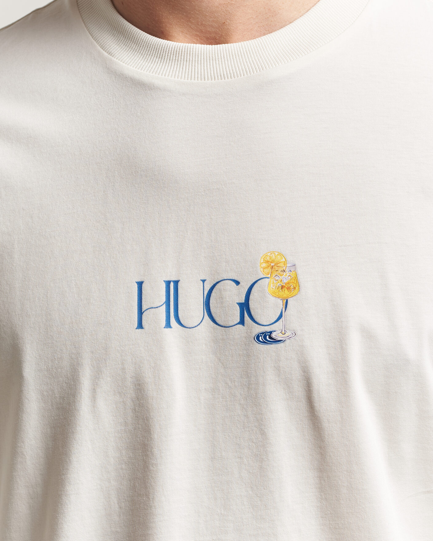 Heren | T-shirts | HUGO | Nulaxo Printed Crew Neck T-Shirt Open White