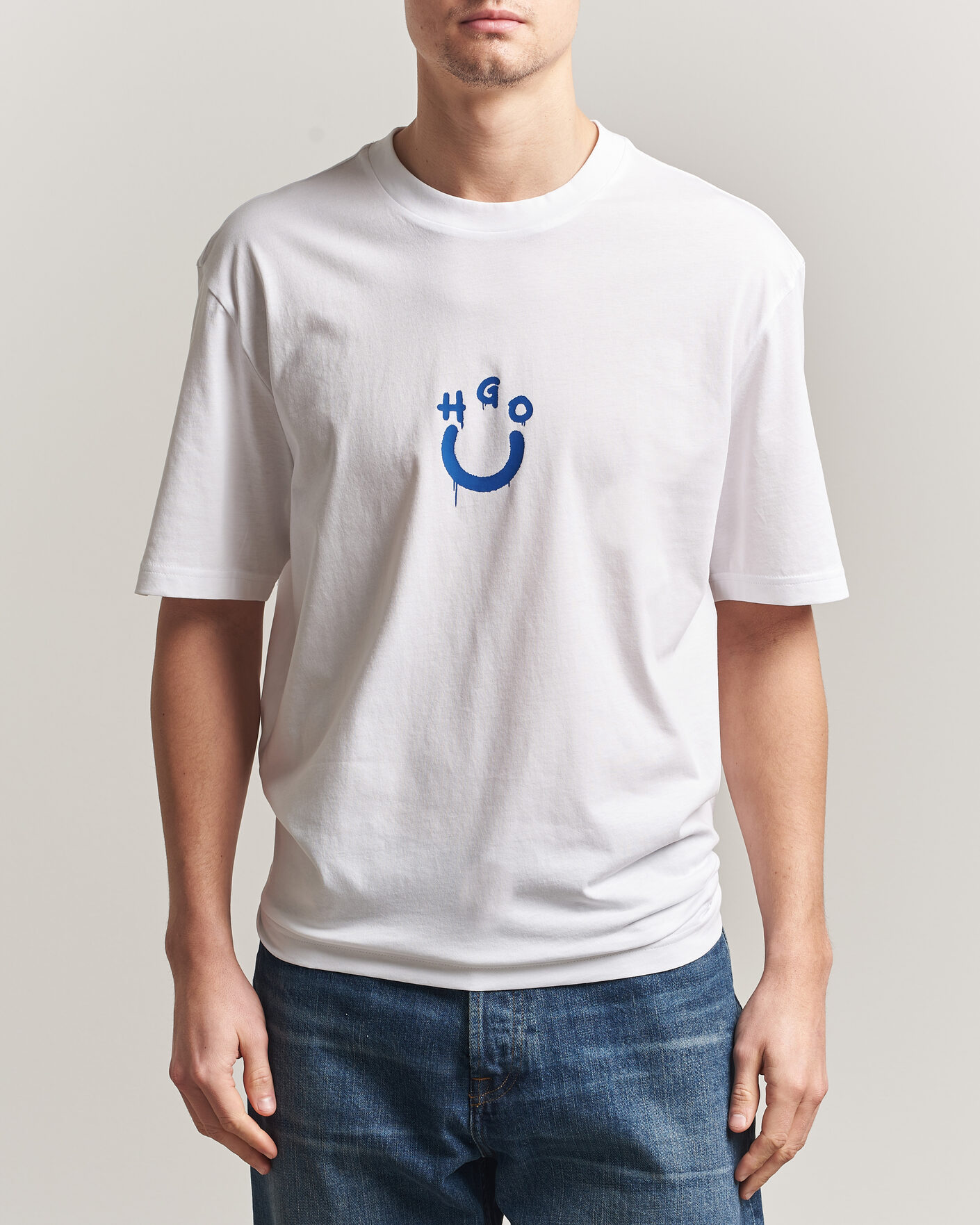 Heren | T-shirts | HUGO | Norizom Printed Crew Neck T-Shirt White