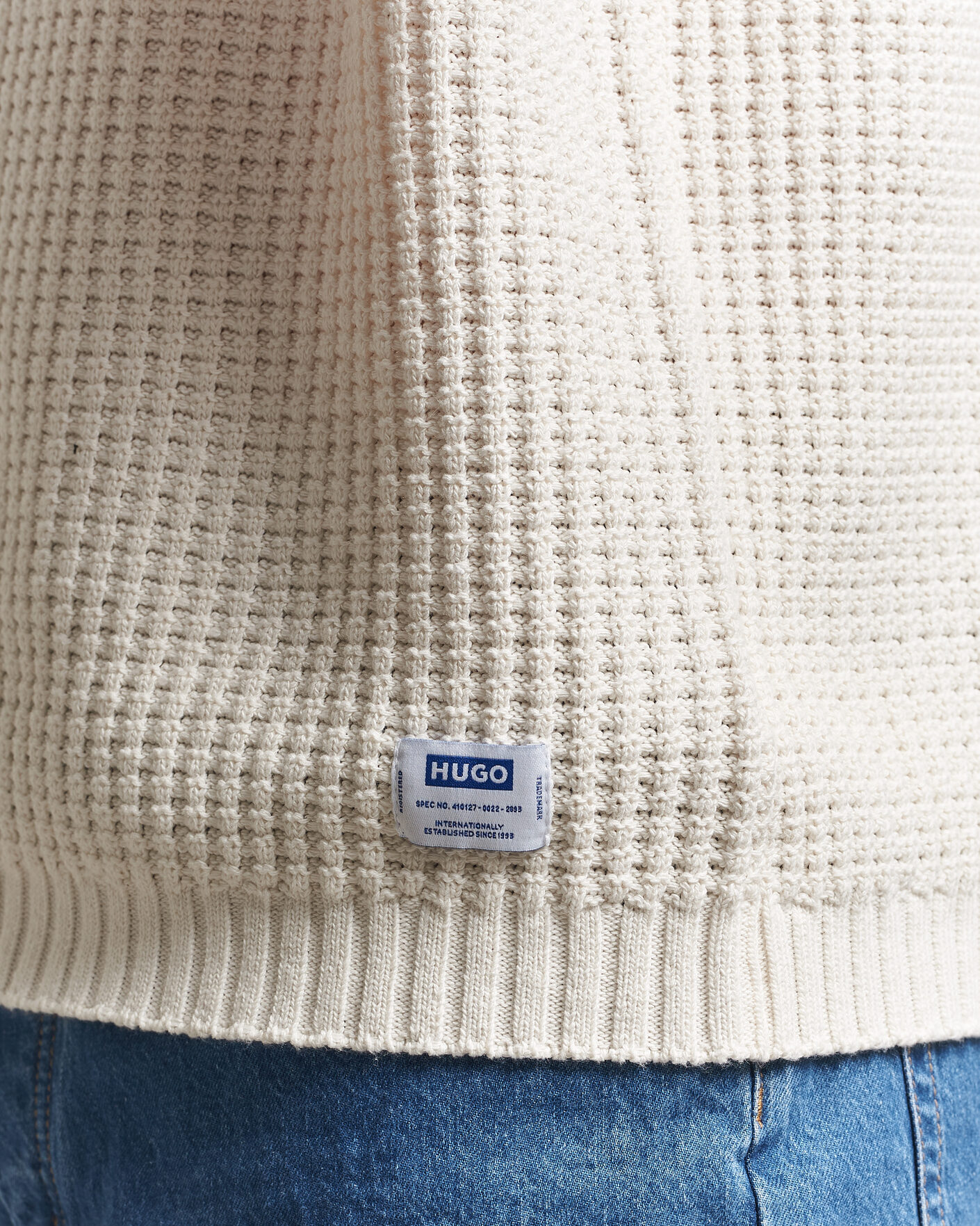 Heren | Polo's | HUGO | Spero Knitted Polo Open White