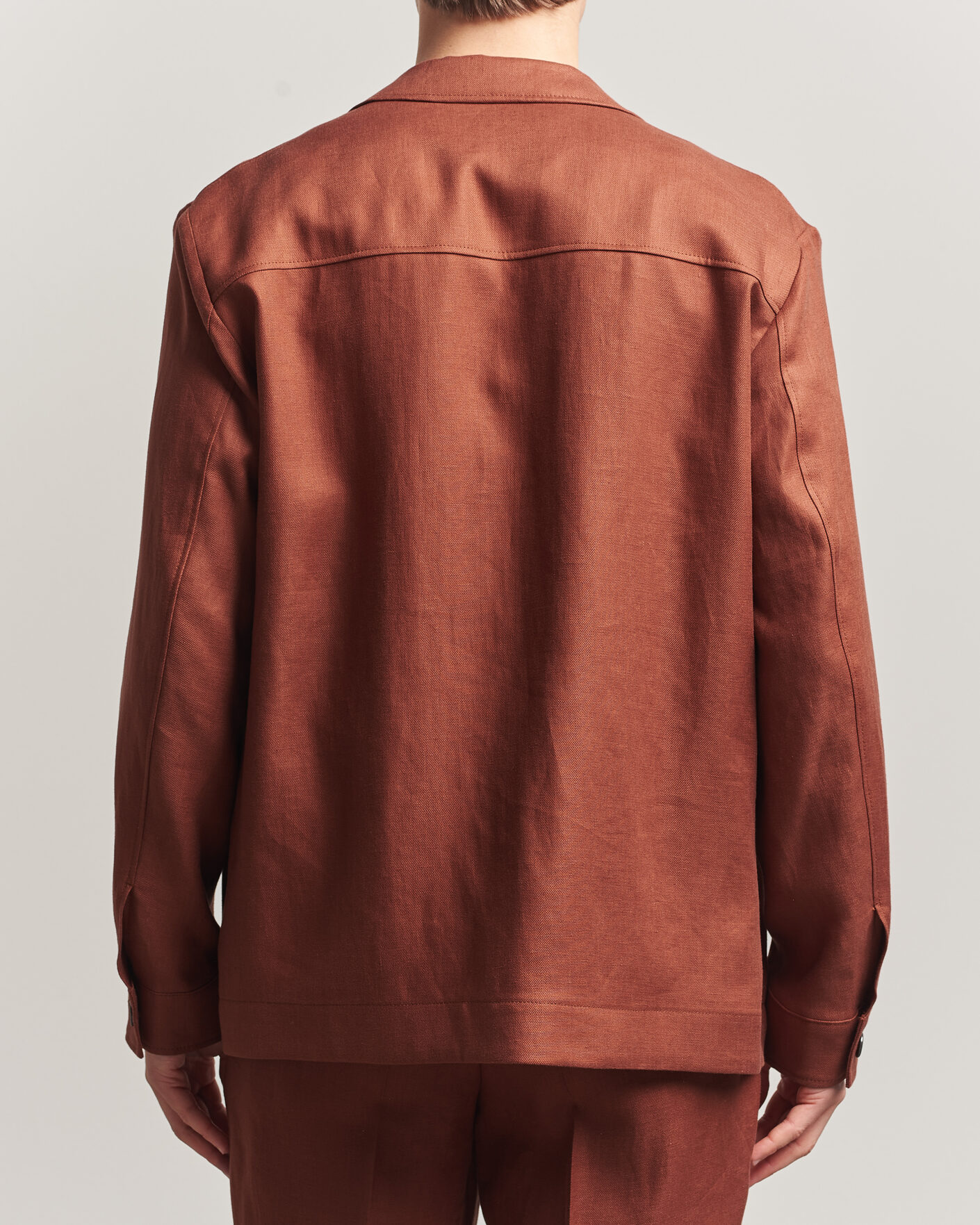 Heren | Overhemden | BOSS CAMEL | Corvin Linen Overshirt Medium Brown