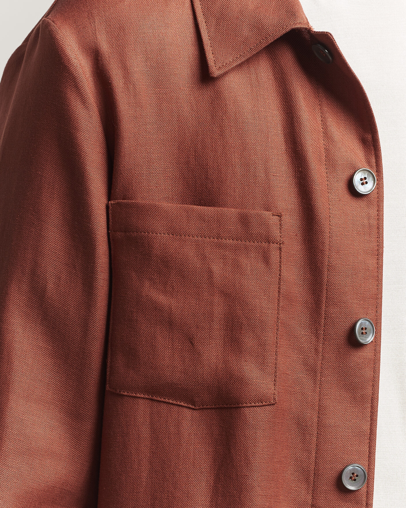 Heren | Overhemden | BOSS CAMEL | Corvin Linen Overshirt Medium Brown