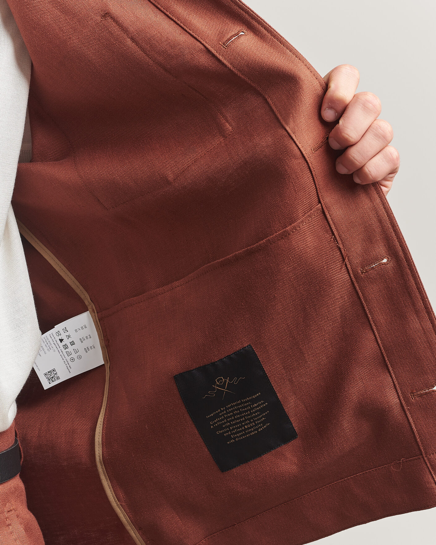 Heren | Overhemden | BOSS CAMEL | Corvin Linen Overshirt Medium Brown