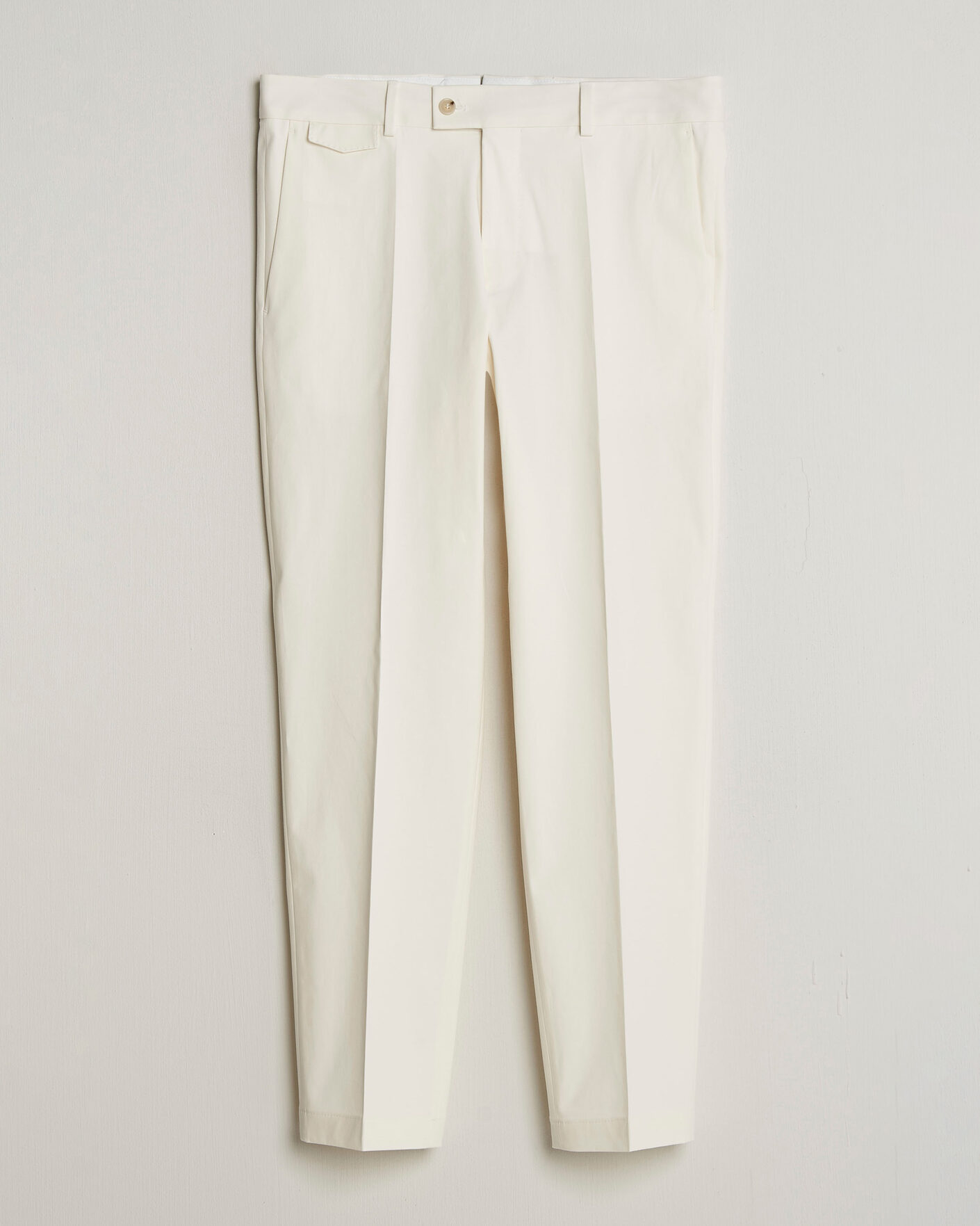 Heren | Broeken | BOSS CAMEL | Peet Cotton Pleated Trousers Open White