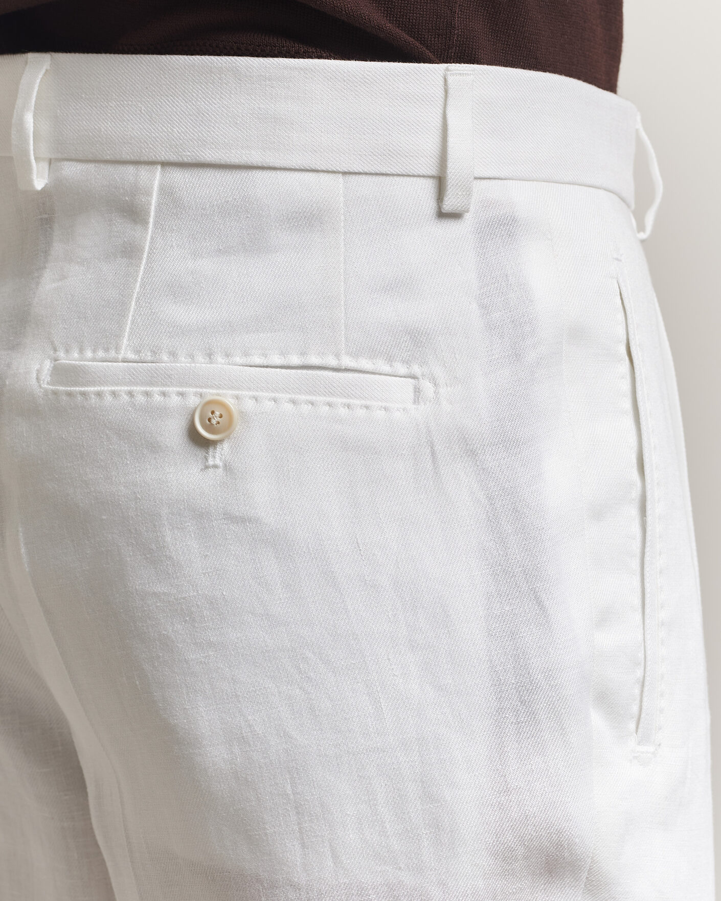 Heren | Broeken | BOSS CAMEL | Peet Linen Pleated Trousers White