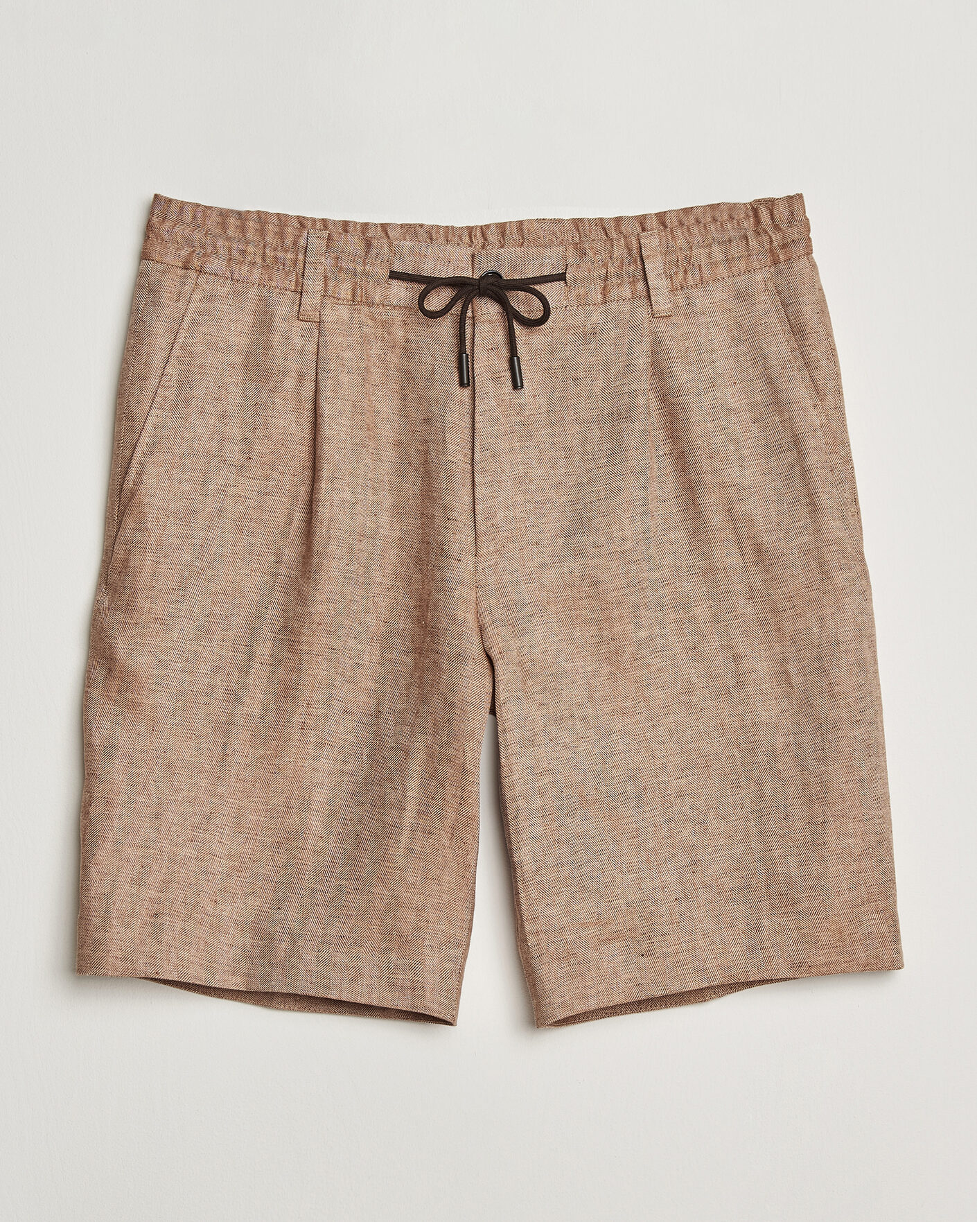Heren | Korte broek | BOSS CAMEL | Peet Linen Drawstring Shorts Medium Beige