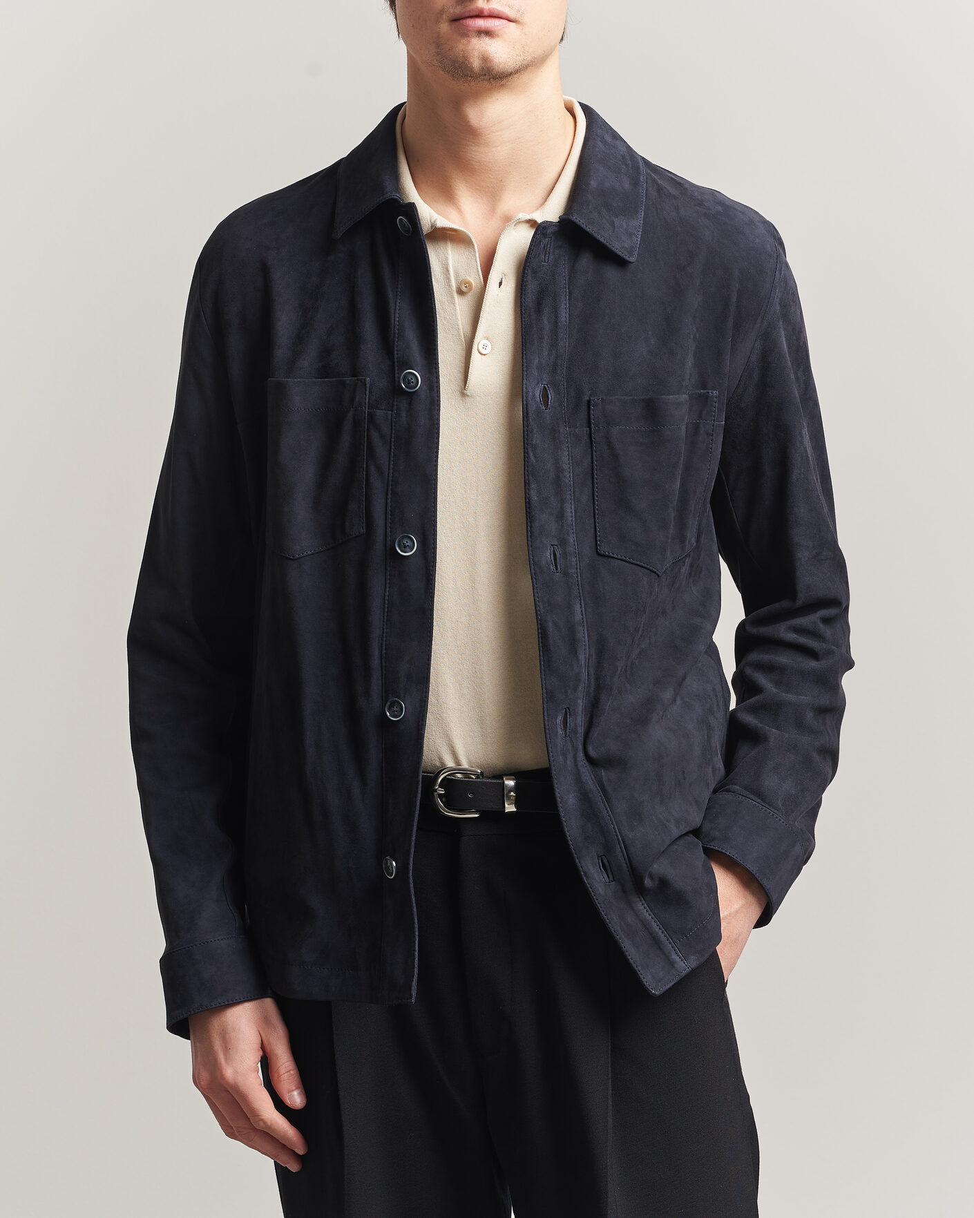 Heren | Jassen | BOSS CAMEL | Mando Suede Jacket Dark Blue