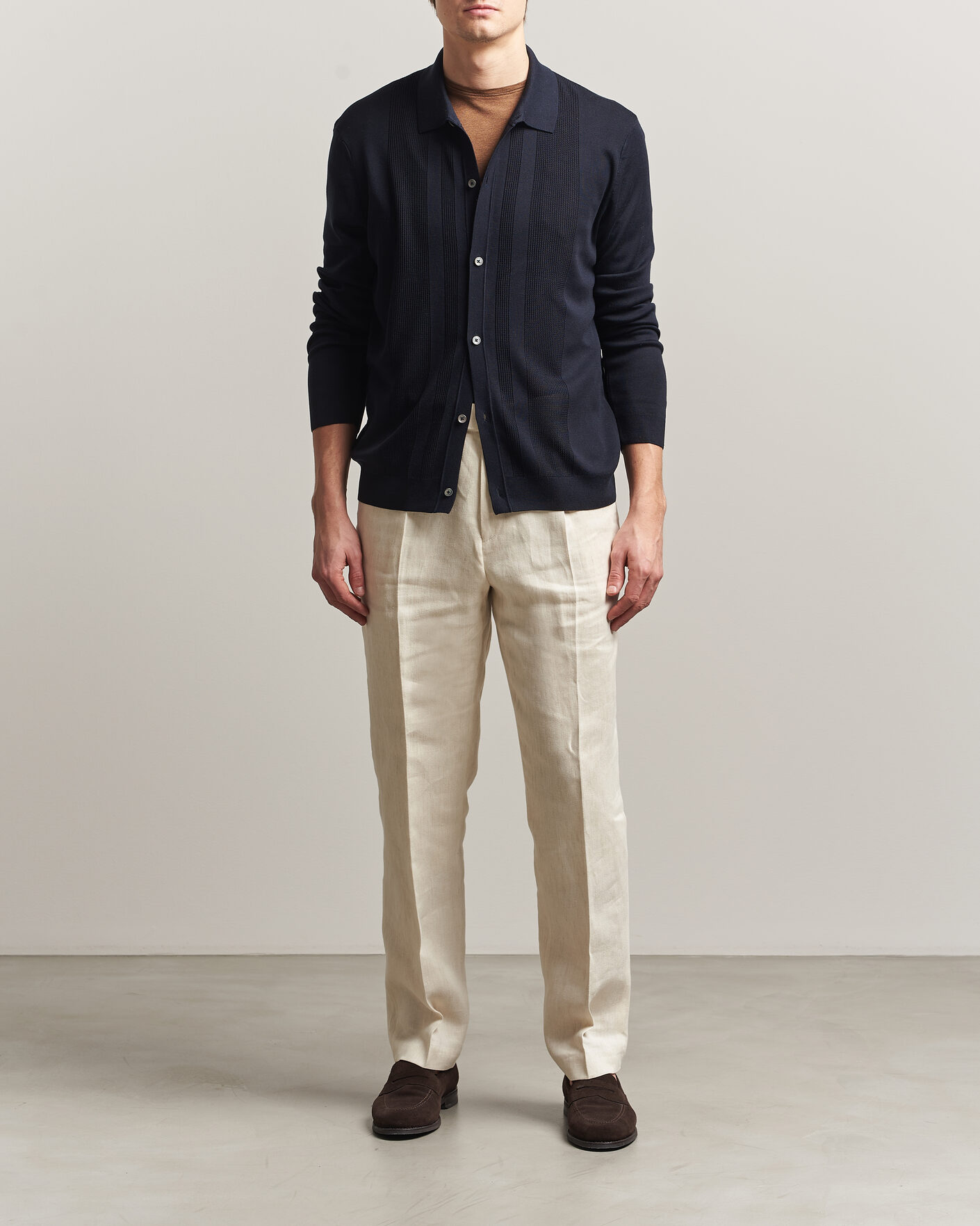 Heren | Truien | BOSS CAMEL | Nicolo Silk Knitted Cardigan Dark Blue