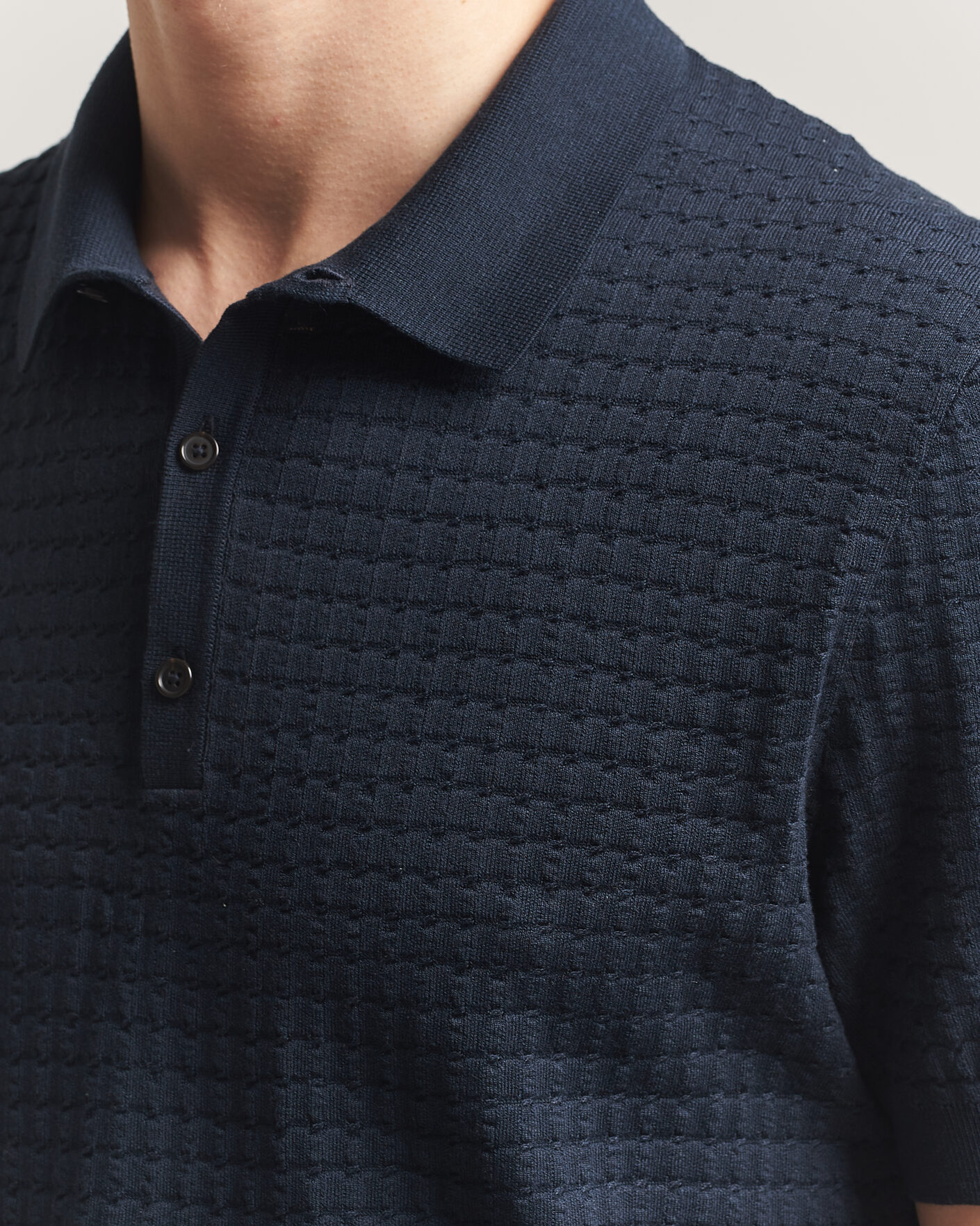 Heren | Polo's | BOSS CAMEL | Nadalione Silk/Cotton Knitted Polo Dark Blue