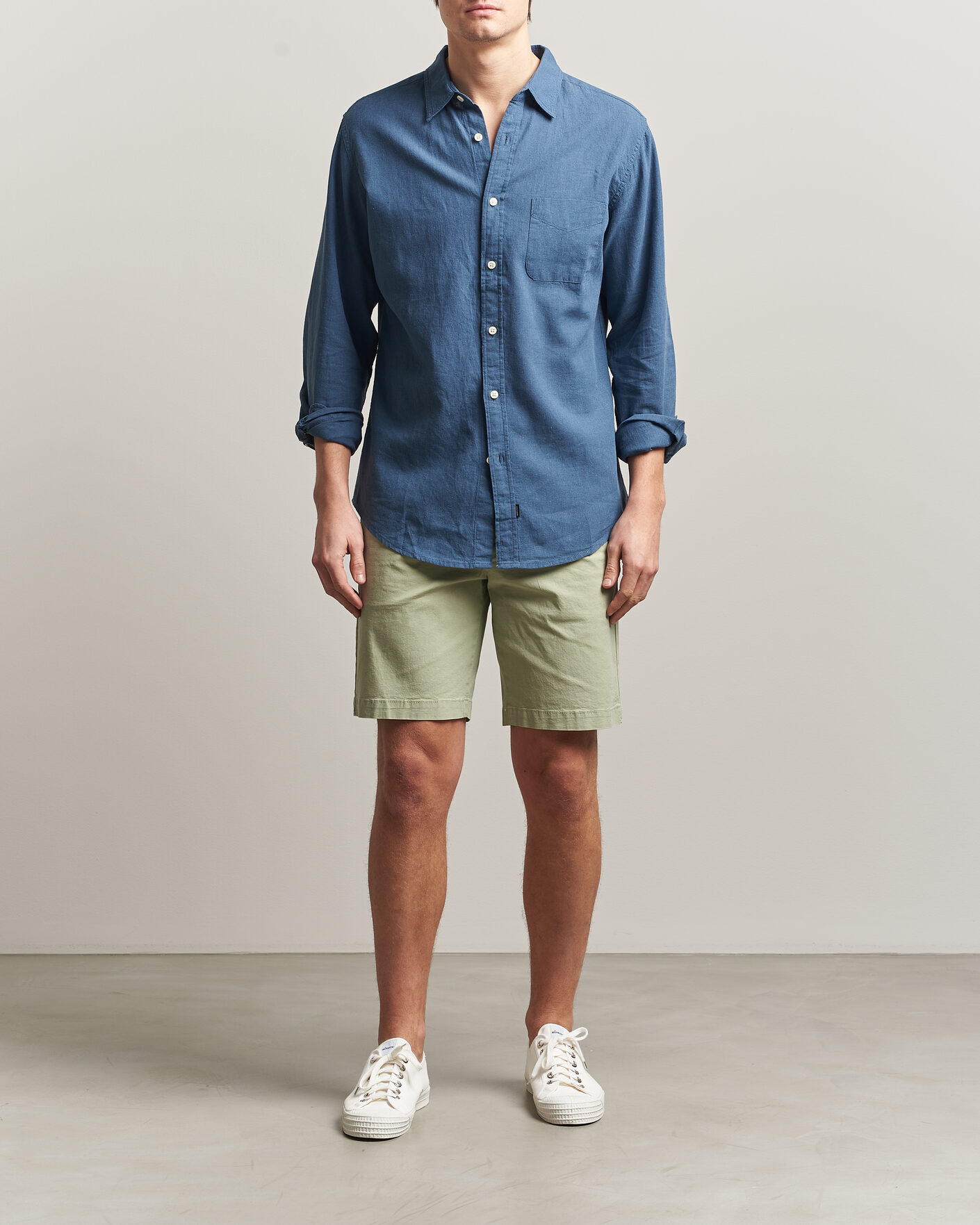 Heren | Overhemden | Dockers | Slim Linen/Cotton Shirt Bering Sea