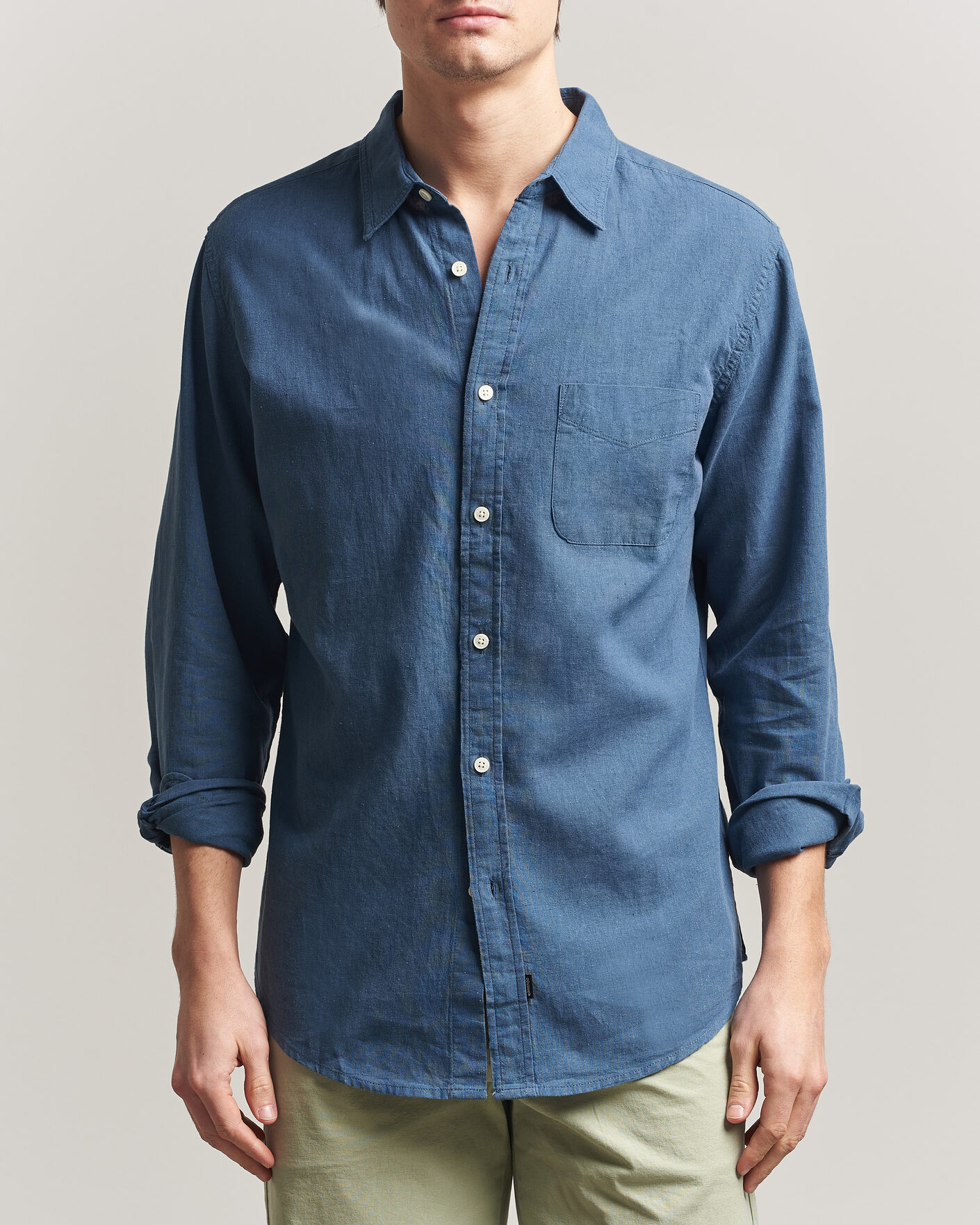 Heren | Overhemden | Dockers | Slim Linen/Cotton Shirt Bering Sea