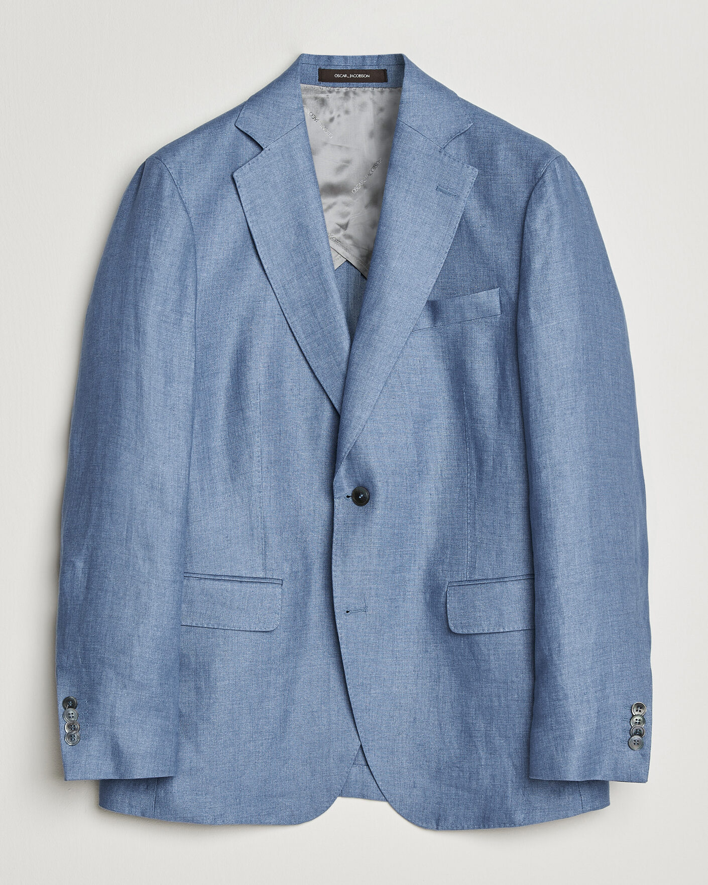 Heren | Blazers | Oscar Jacobson | Ferry Soft Linen Blazer Light Blue