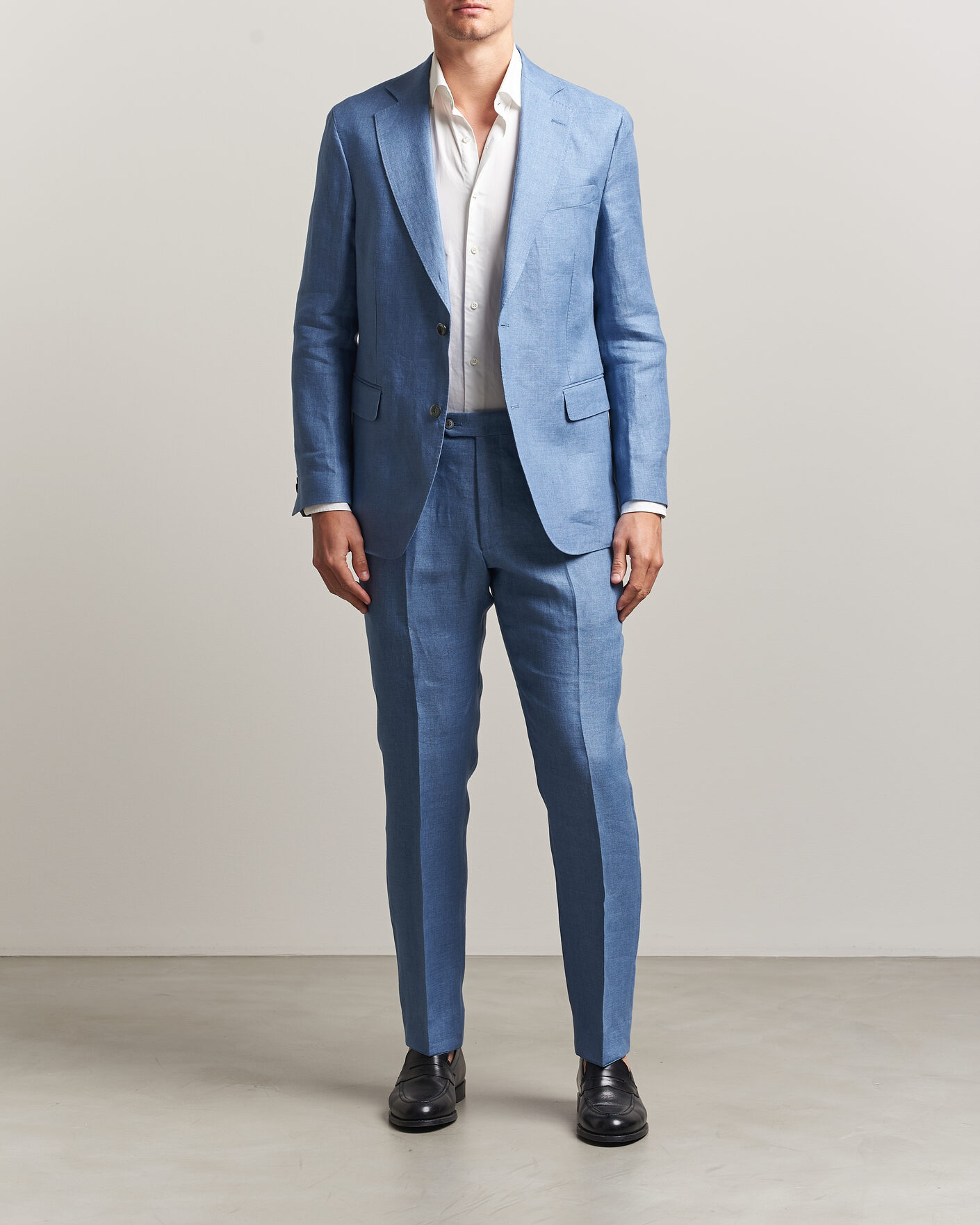 Heren | Blazers | Oscar Jacobson | Ferry Soft Linen Blazer Light Blue