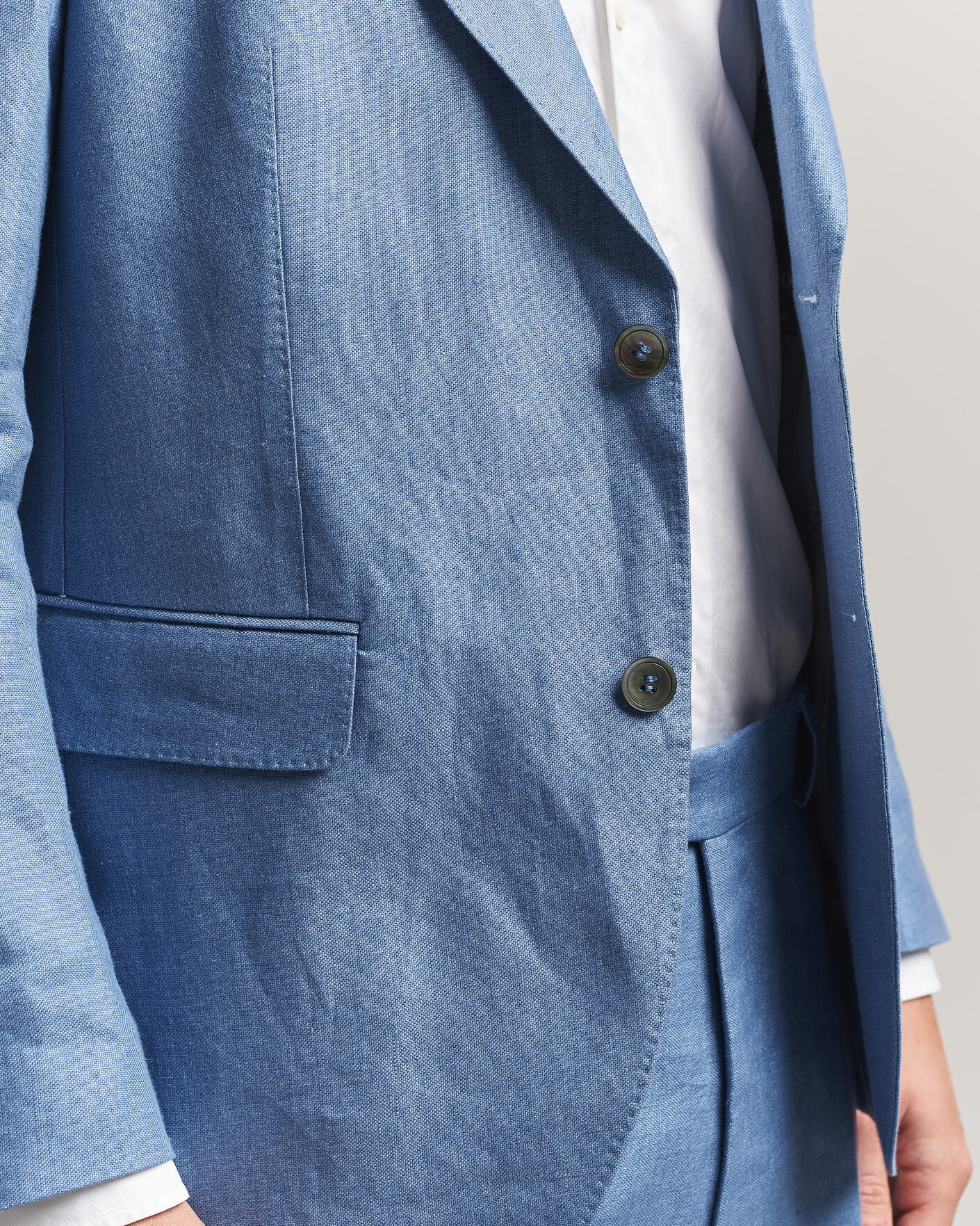 Heren | Blazers | Oscar Jacobson | Ferry Soft Linen Blazer Light Blue