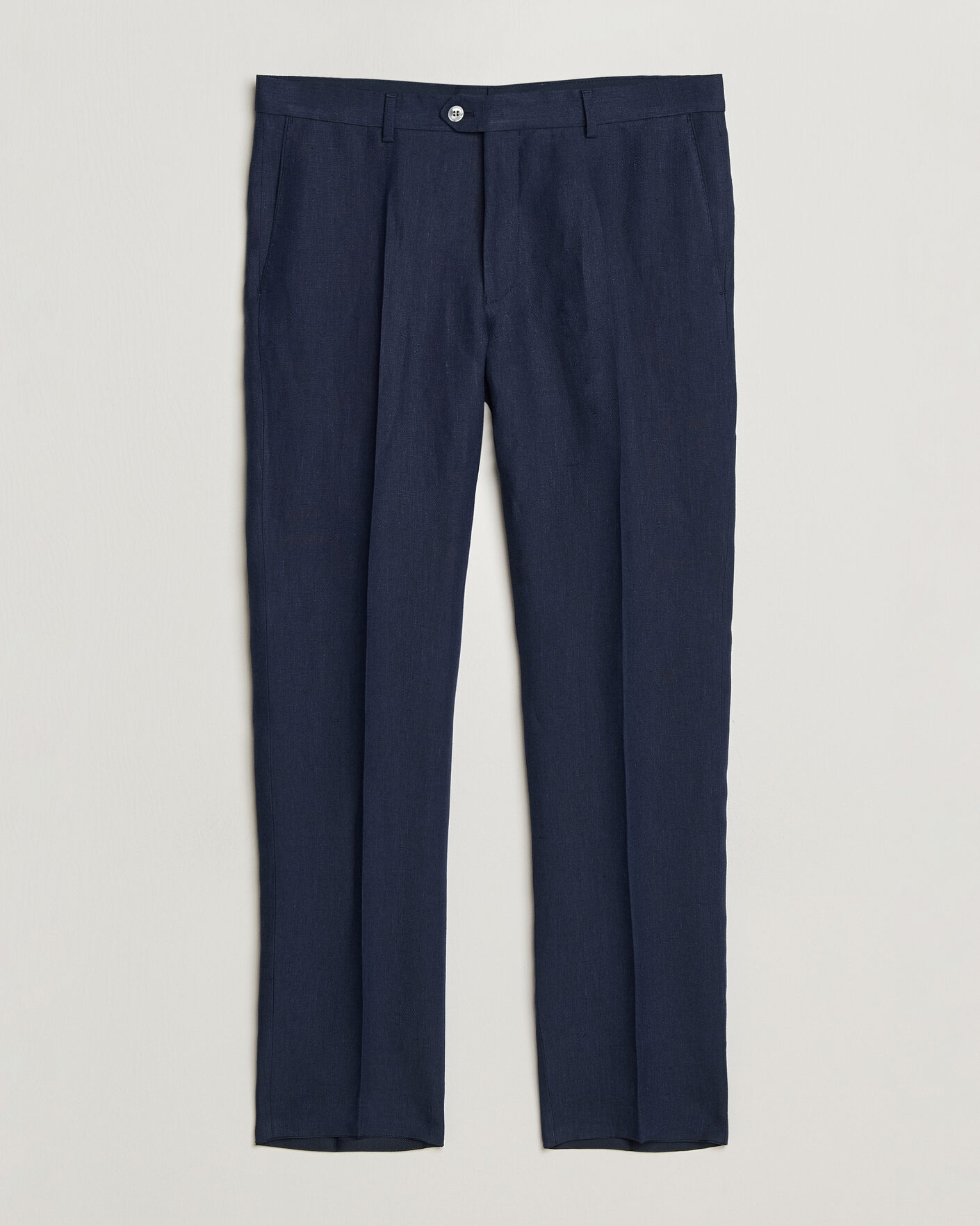 Heren | Broeken | Oscar Jacobson | Dandy Linen Trousers Navy