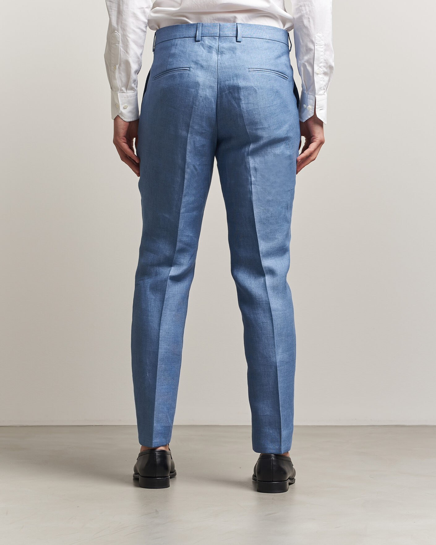 Heren | Broeken | Oscar Jacobson | Dandy Linen Trousers Light Blue