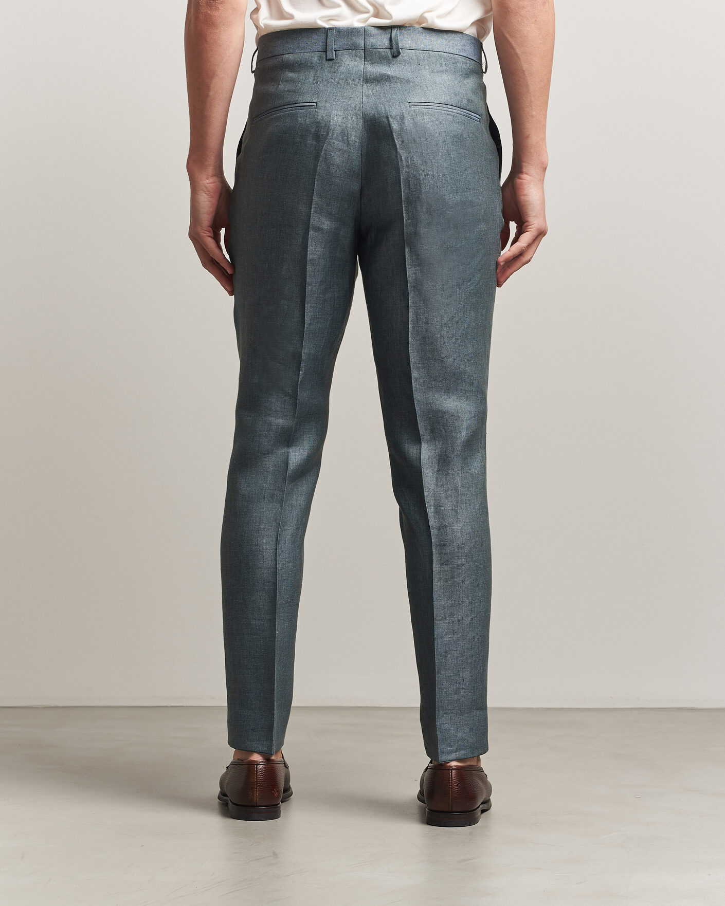 Heren | Broeken | Oscar Jacobson | Dandy Linen Trousers Green