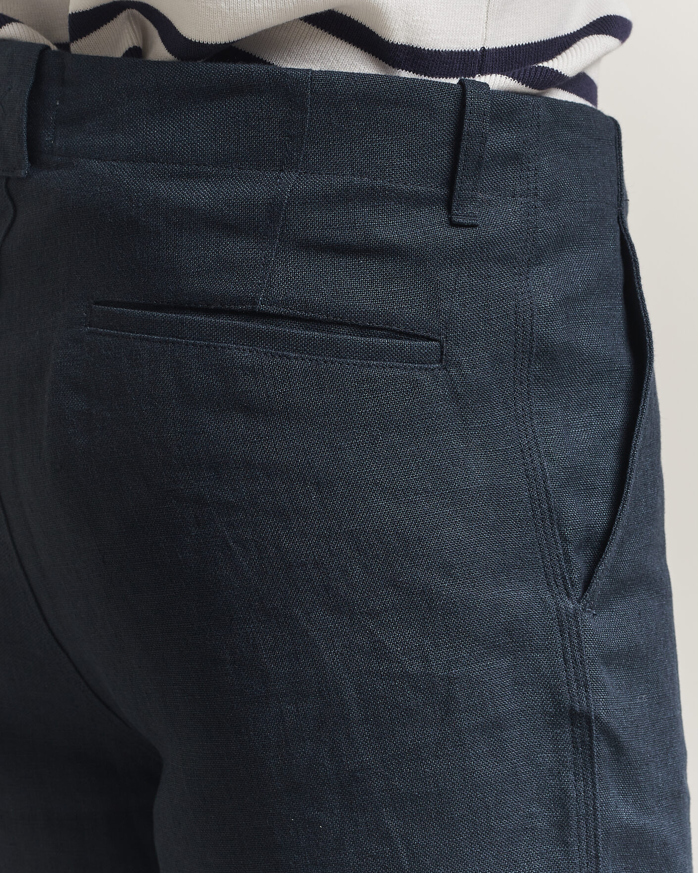 Heren | Korte broek | Peregrine | Windsor Linen Shorts Navy Stripe