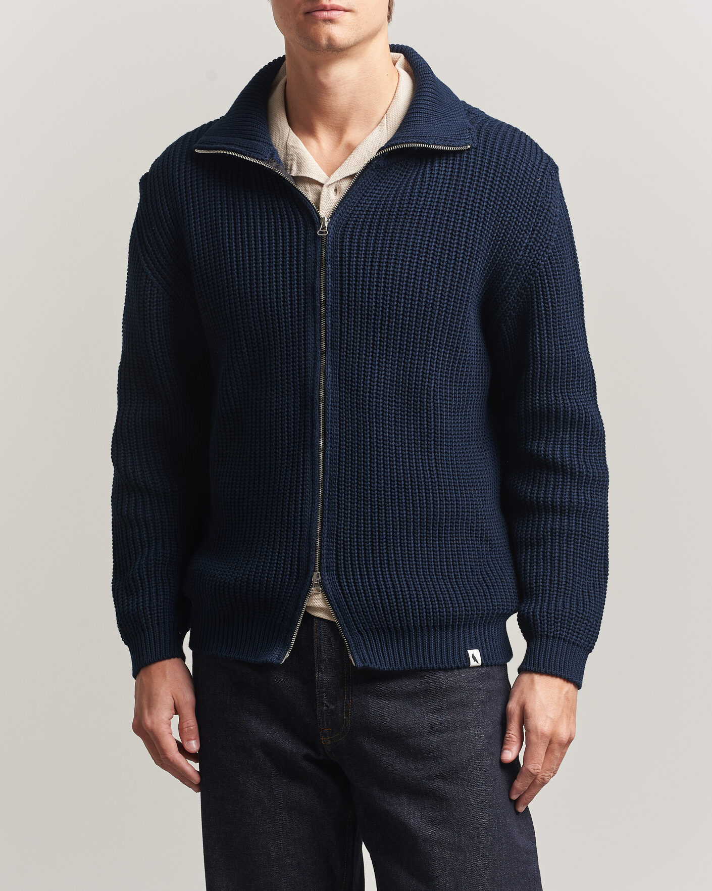 Heren | Truien | Peregrine | River Cotton Zip Cardigan Navy