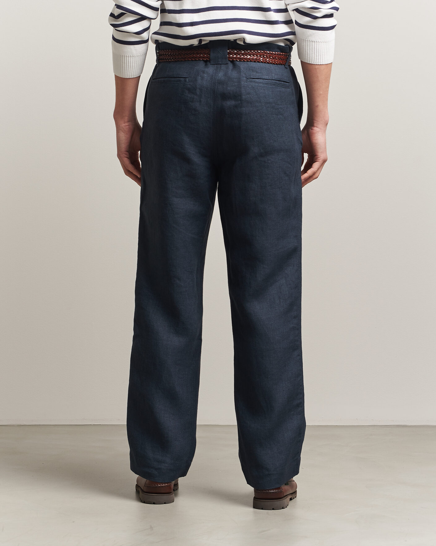 Heren | Broeken | Peregrine | Windsor Linen Trousers Navy