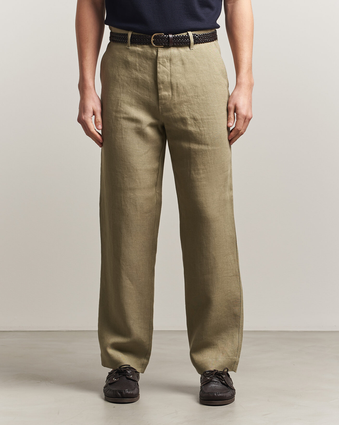 Heren | Broeken | Peregrine | Windsor Linen Trousers Sage