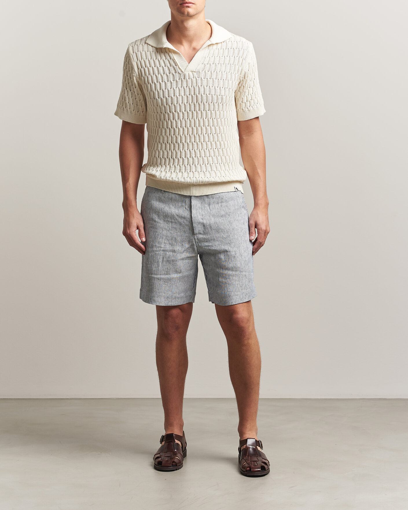 Heren | Polo's | Peregrine | Cove Knitted Cotton Polo Shirt White