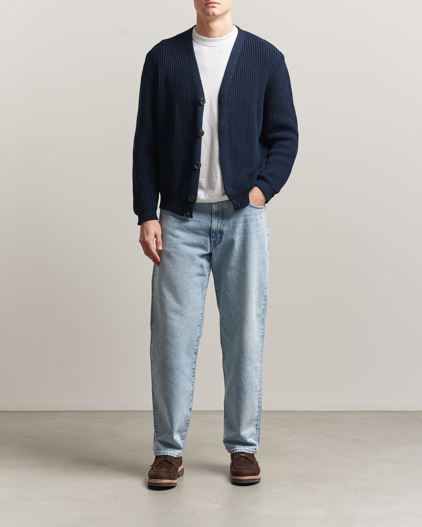 Heren | Truien | Peregrine | River Cotton Cardigan Navy
