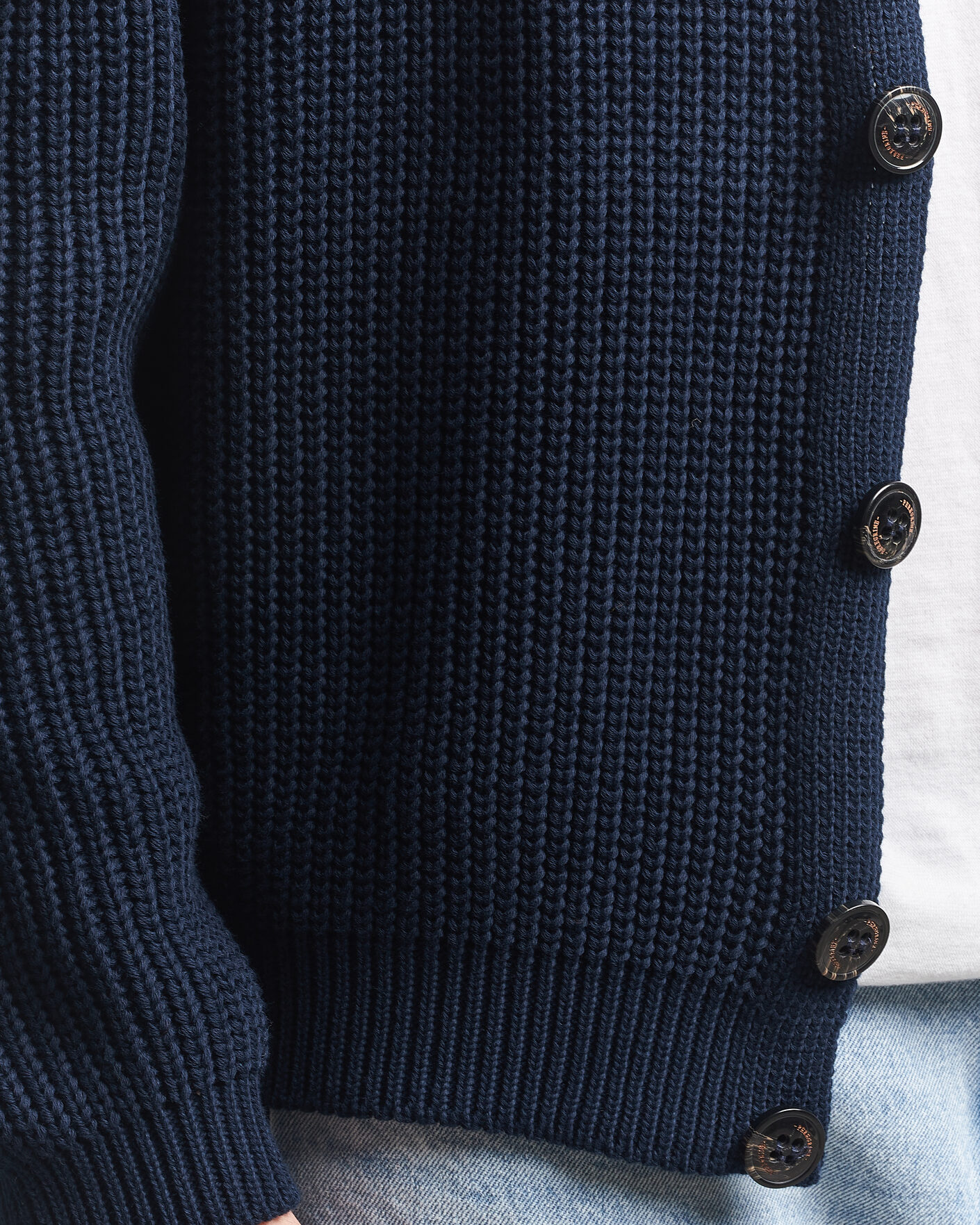 Heren | Truien | Peregrine | River Cotton Cardigan Navy