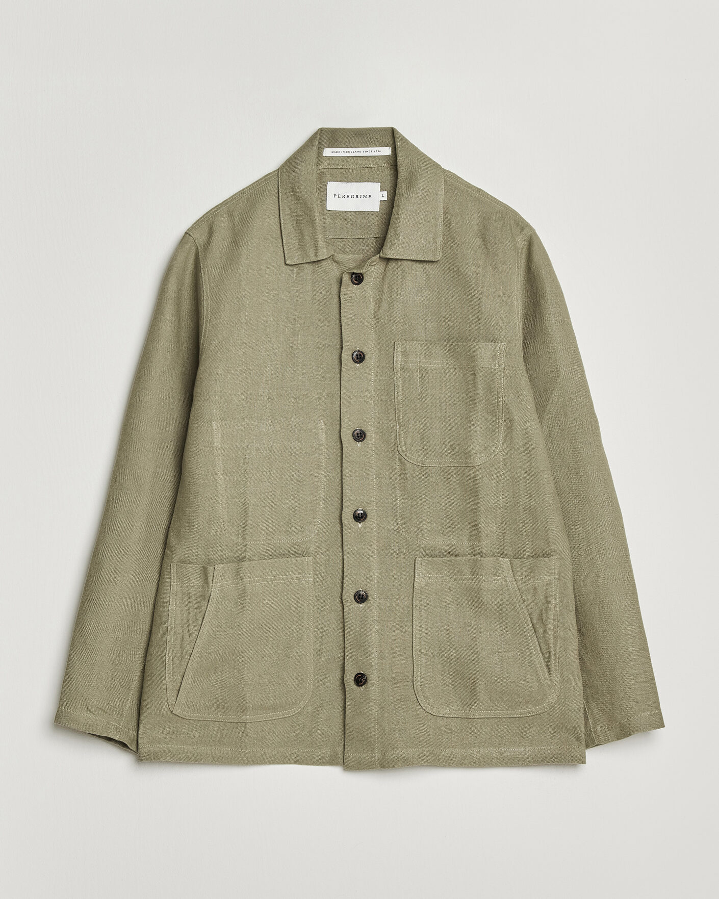 Heren | Overhemden | Peregrine | Windsor Linen Shacket Khaki