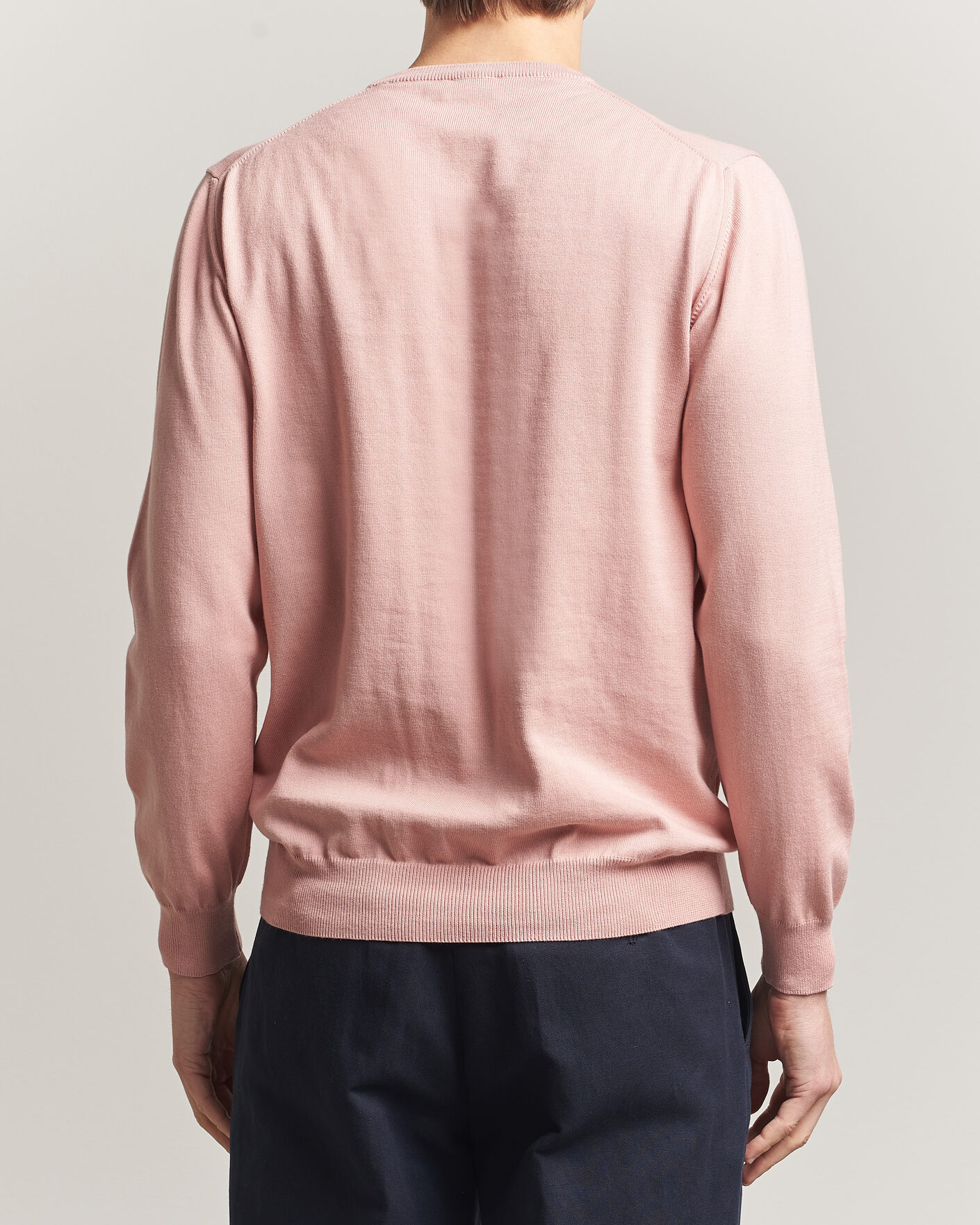 Heren | Truien | Morgano | Supersoft Egyptian Cotton Crew Neck Soft Pink
