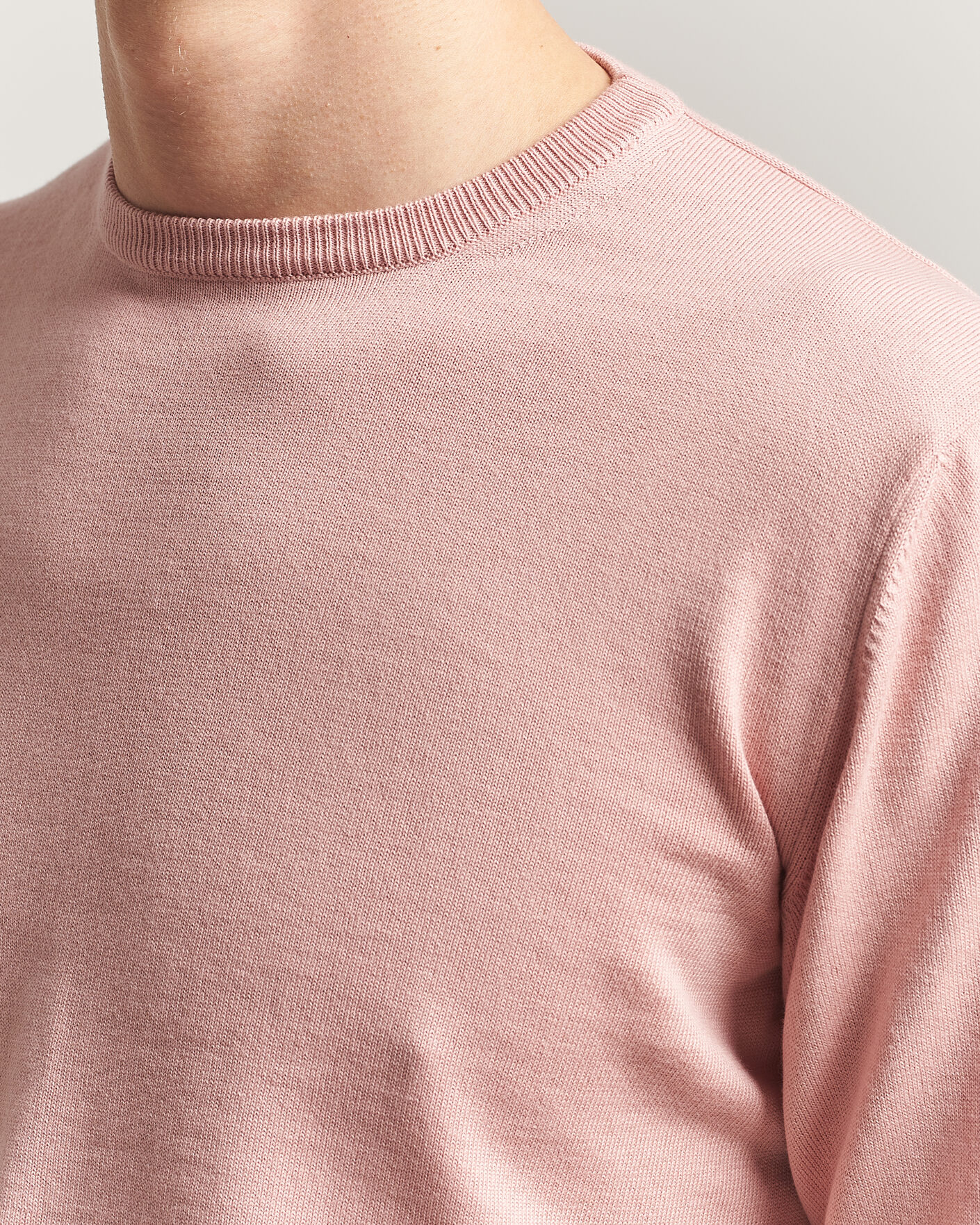 Heren | Truien | Morgano | Supersoft Egyptian Cotton Crew Neck Soft Pink