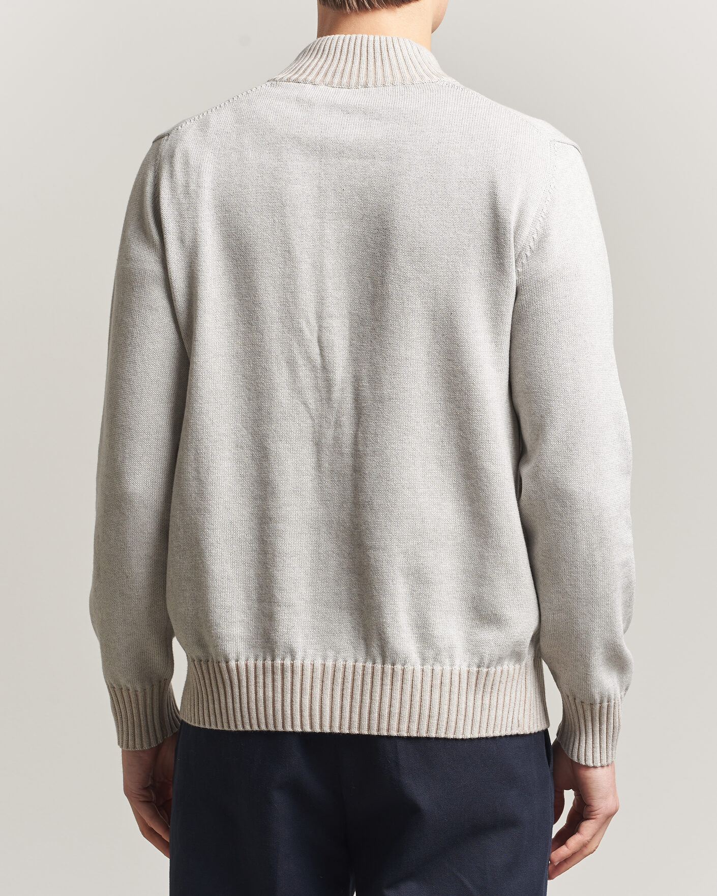 Heren | Truien | Morgano | Cotton/Cashmere Knitted Cardigan Light Grey