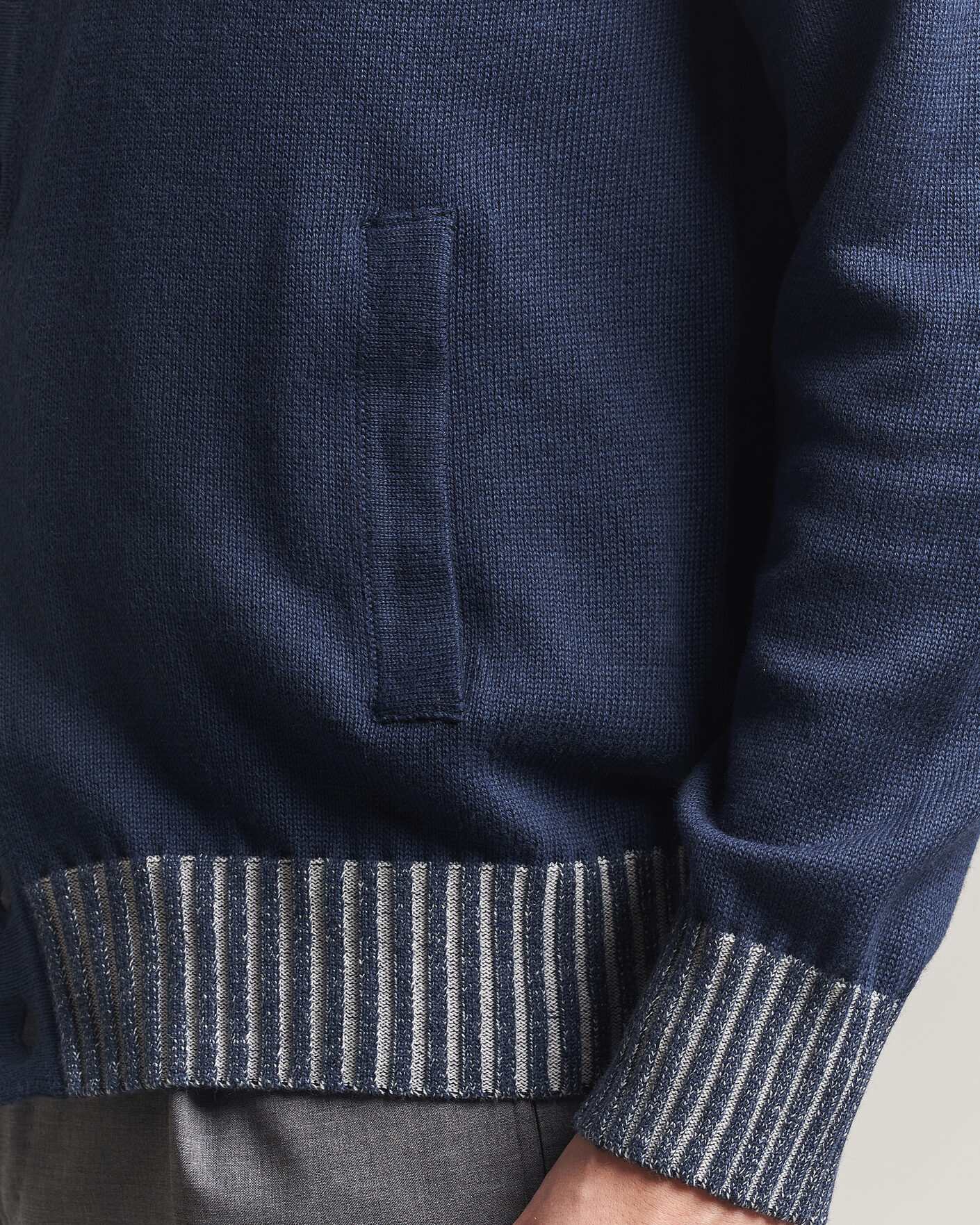 Heren | Truien | Morgano | Cotton/Cashmere Knitted Cardigan Navy