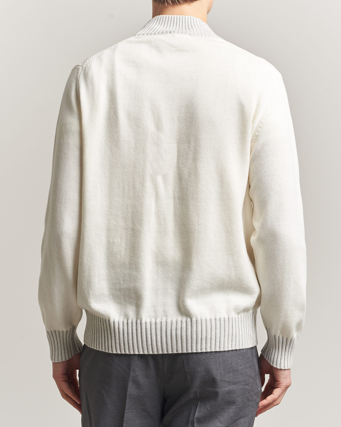 Heren | Truien | Morgano | Cotton/Cashmere Knitted Cardigan Cream