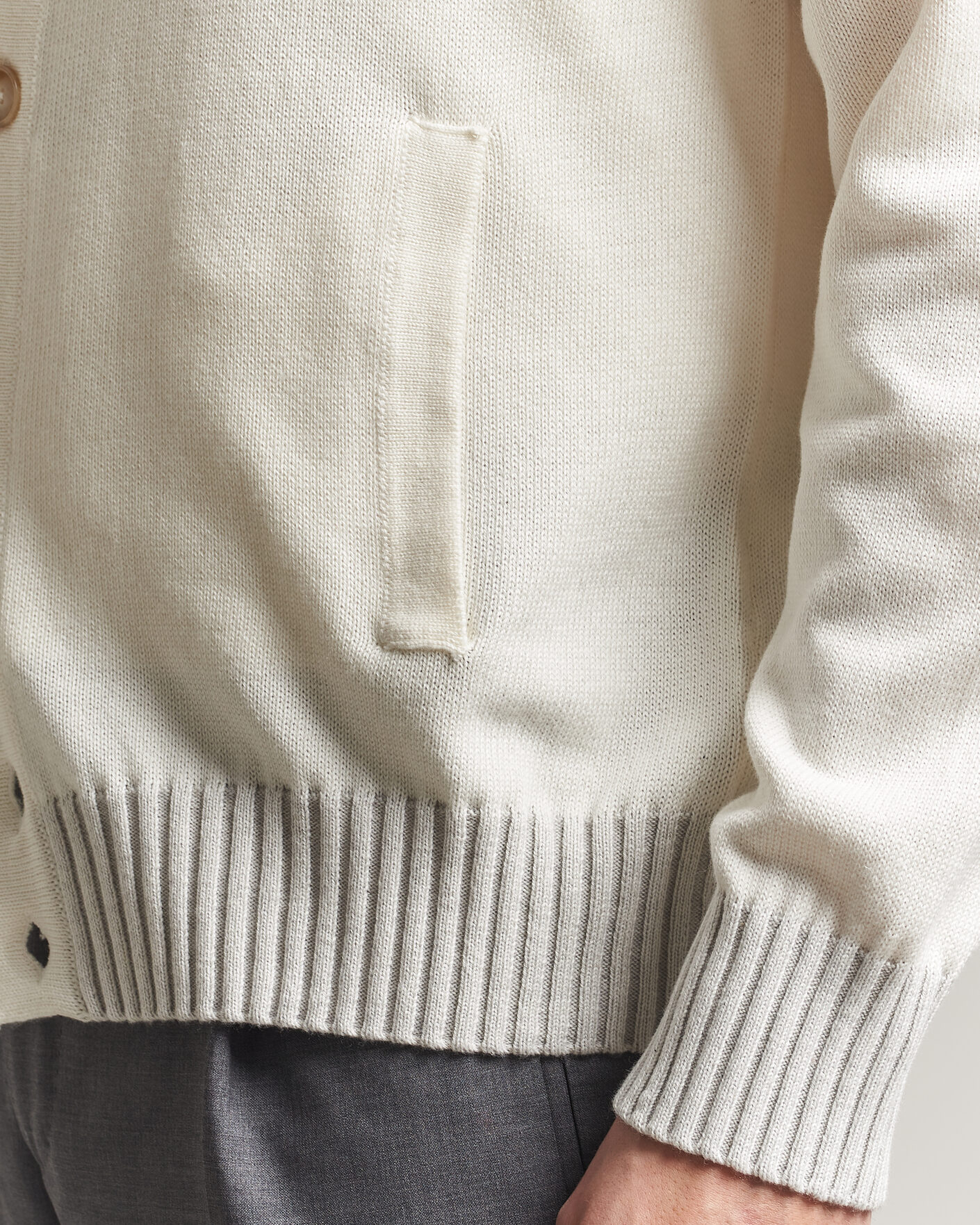 Heren | Truien | Morgano | Cotton/Cashmere Knitted Cardigan Cream