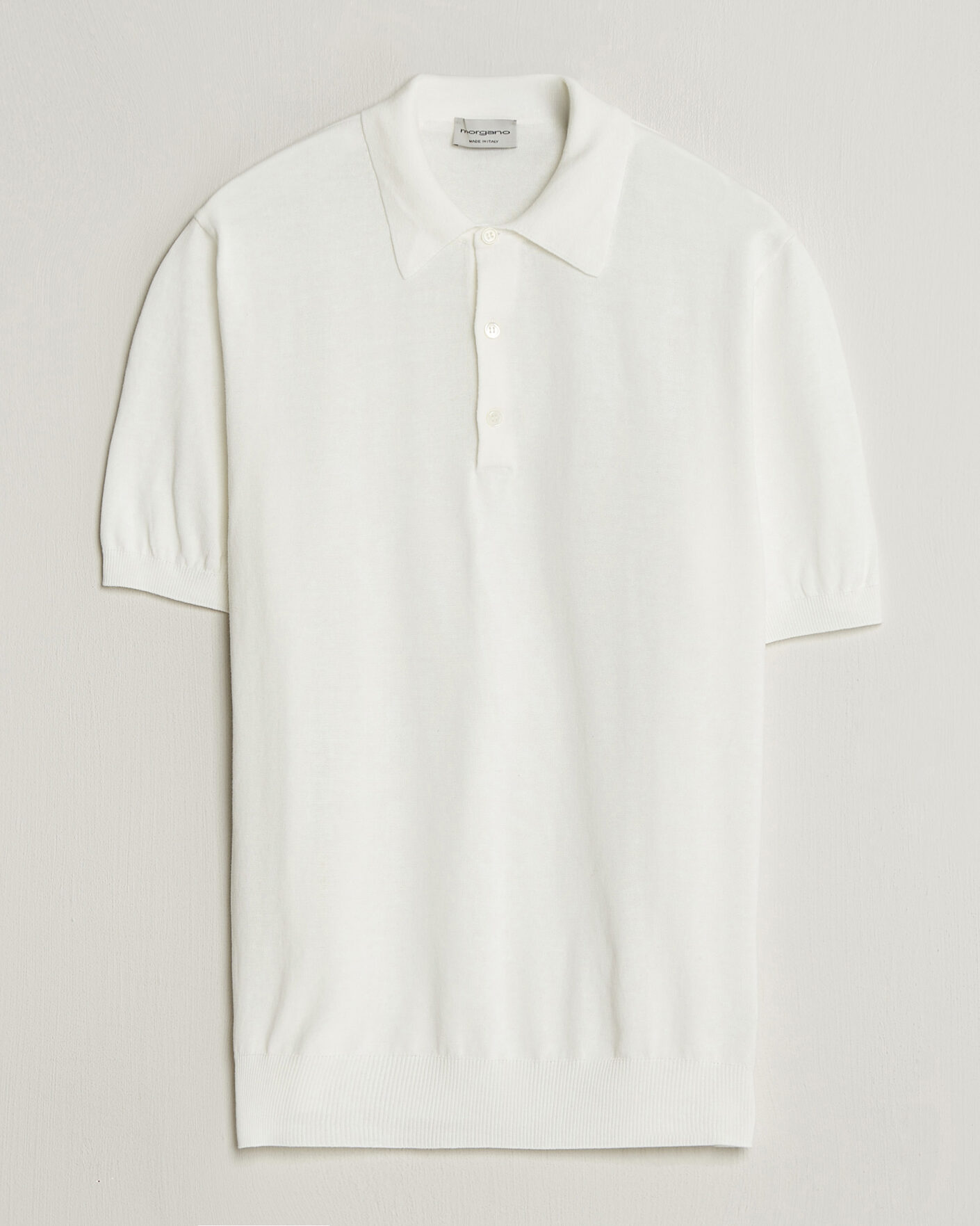 Heren | Polo's | Morgano | Knitted Cotton Crepe Polo Latte