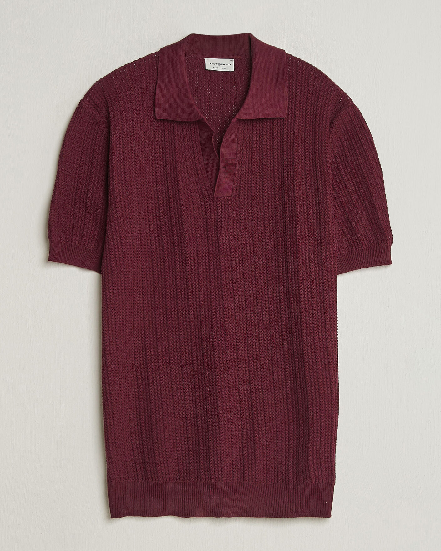 Heren | Polo's | Morgano | Structured Knitted Polo Burgundy
