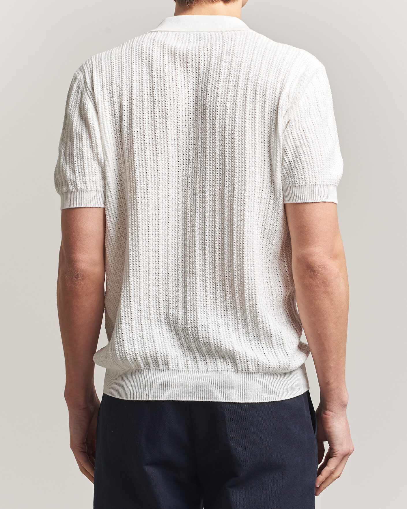 Heren | Polo's | Morgano | Structured Knitted Polo White