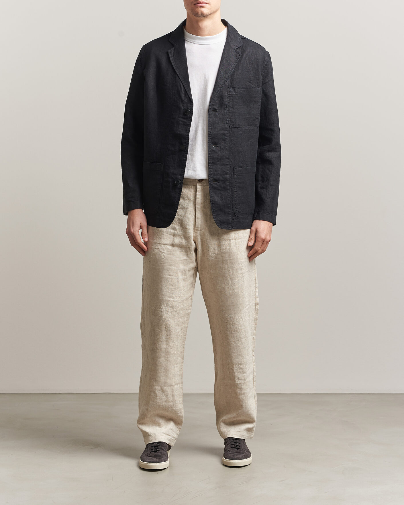 Heren | Blazers | KnowledgeCotton Apparel | Linen Blazer Black