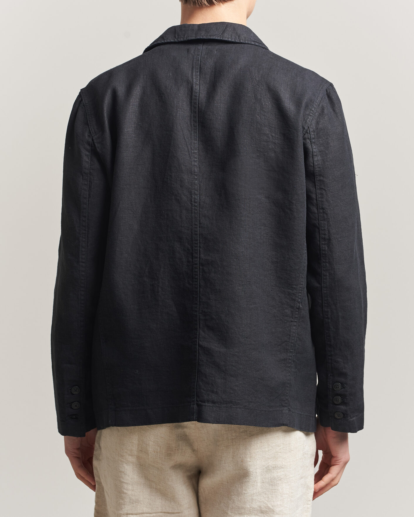 Heren | Blazers | KnowledgeCotton Apparel | Linen Blazer Black