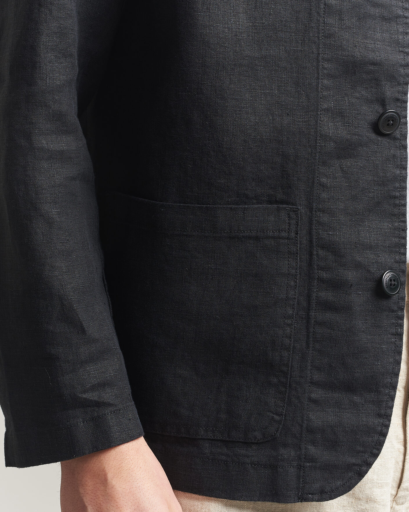 Heren | Blazers | KnowledgeCotton Apparel | Linen Blazer Black