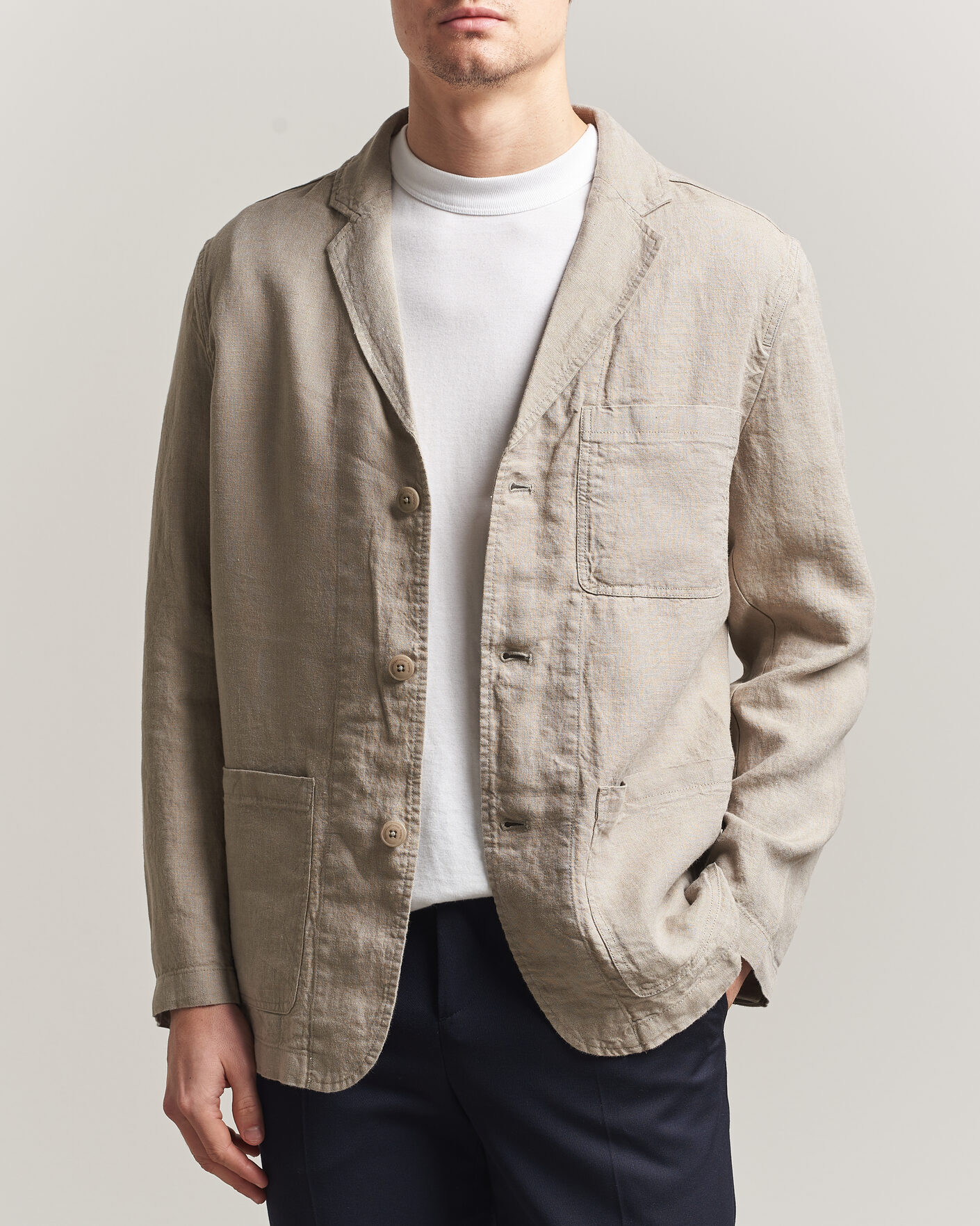 Heren | Blazers | KnowledgeCotton Apparel | Linen Blazer Twill