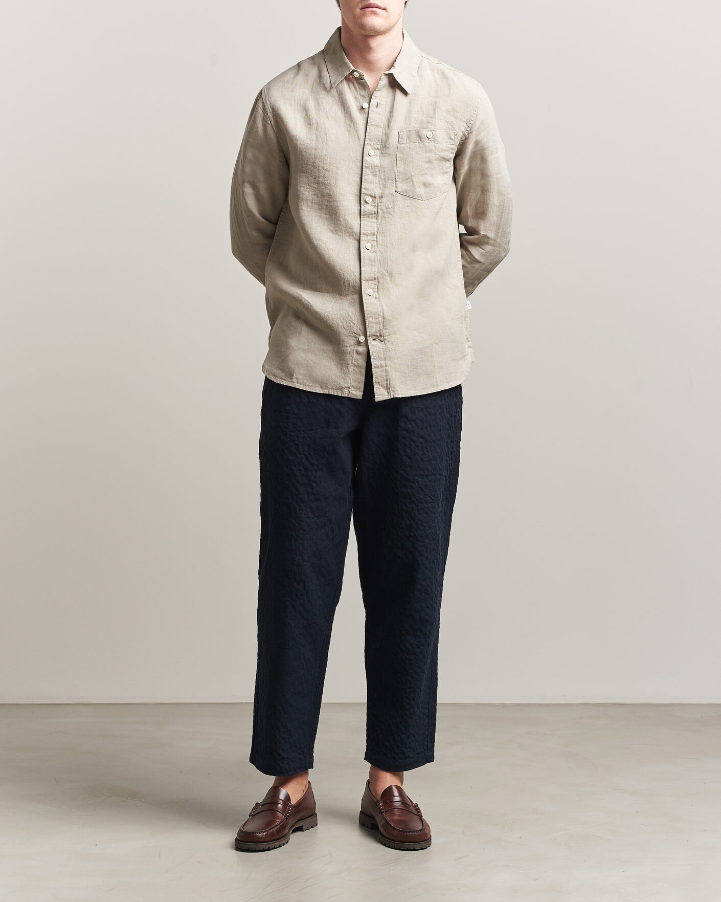 Heren | Overhemden | KnowledgeCotton Apparel | Regular Linen Shirt Twill
